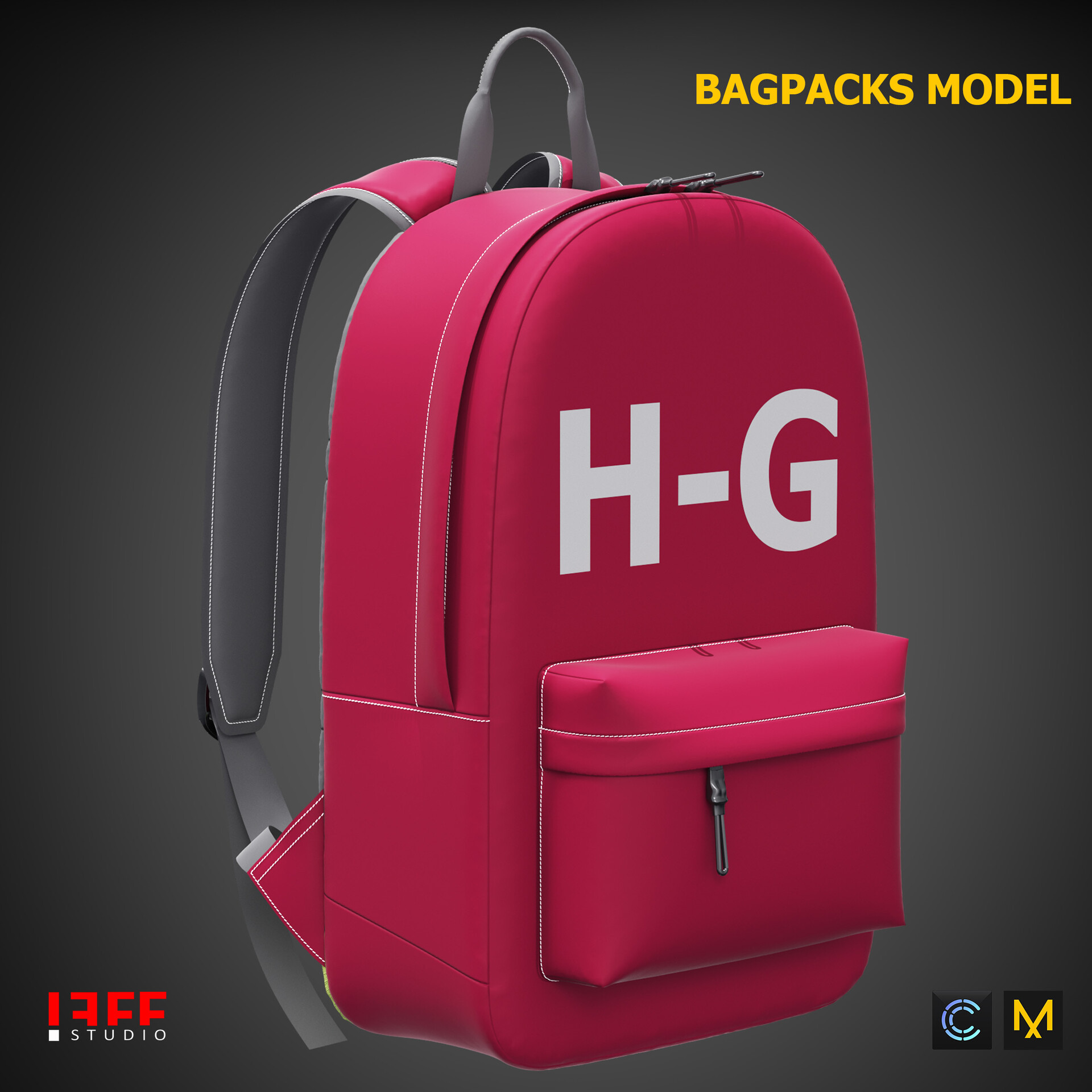 ArtStation BACKPACK MODELS Vol 40 Marvelous designer/ Clo3d AND OBJ FILES