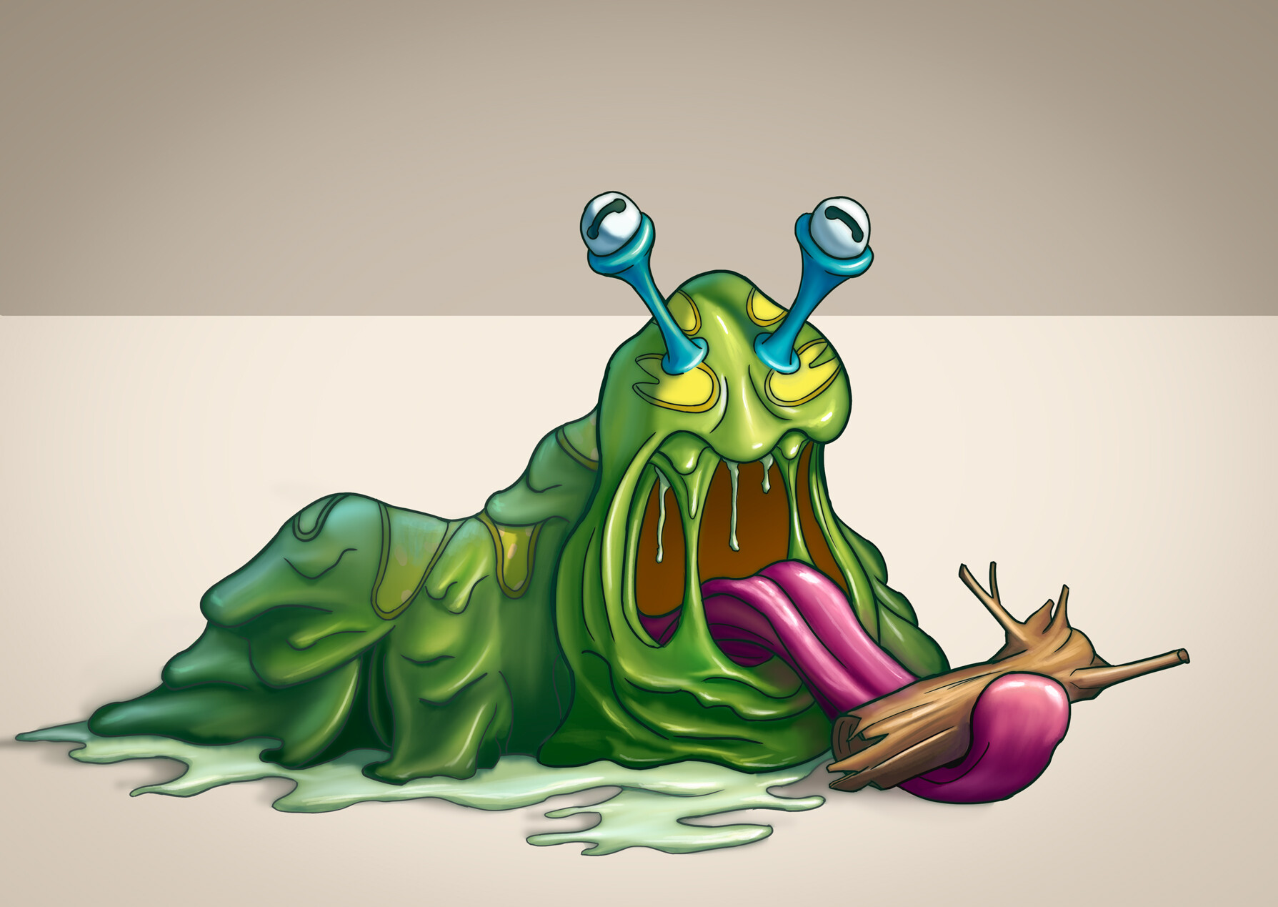 ArtStation Practice in the slug monster concept.