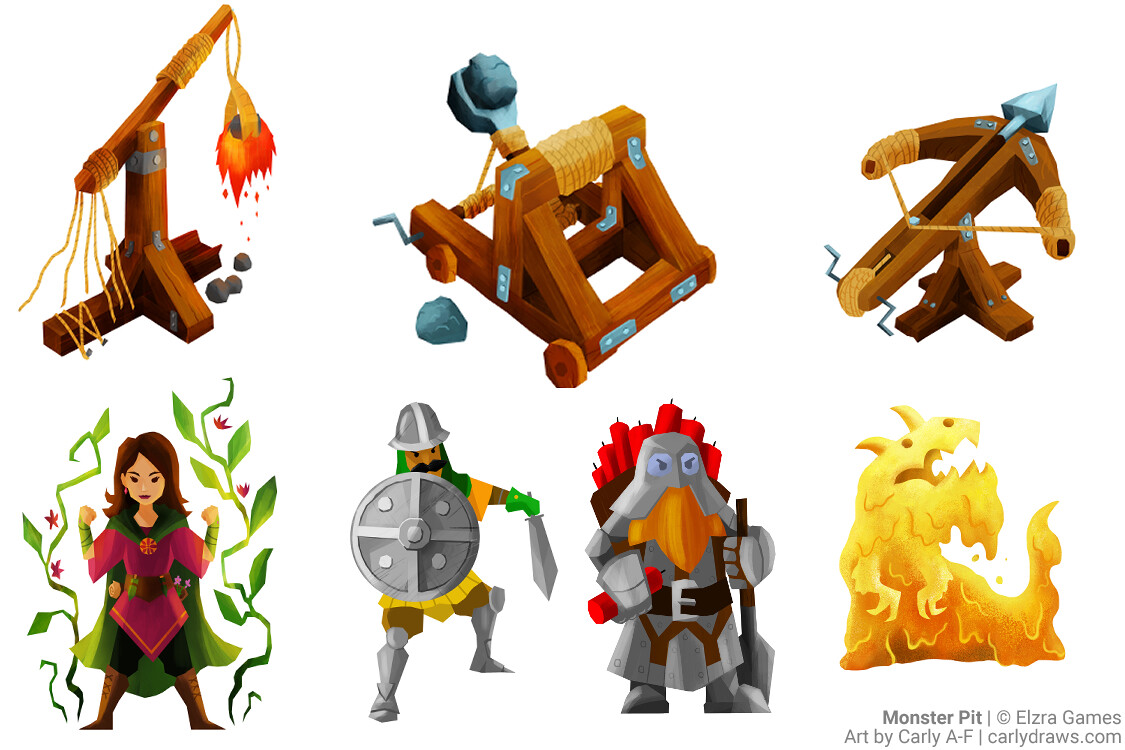 Weapons, character and monster design and illustration. 