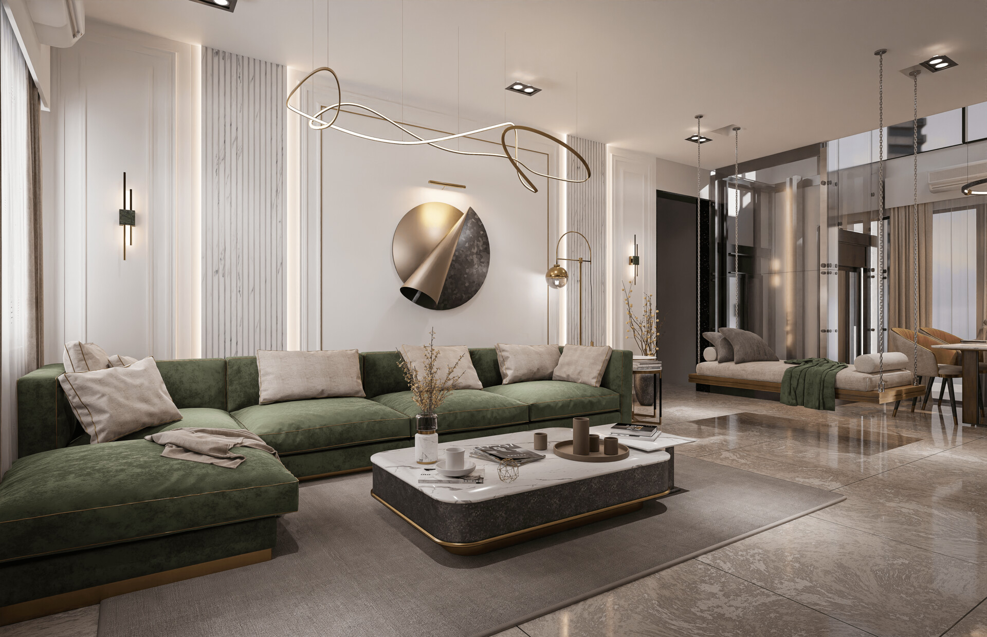 75 Scandinavian Living Room Ideas You'll Love - Houzz - Scandinavian Modern Penthouse Living