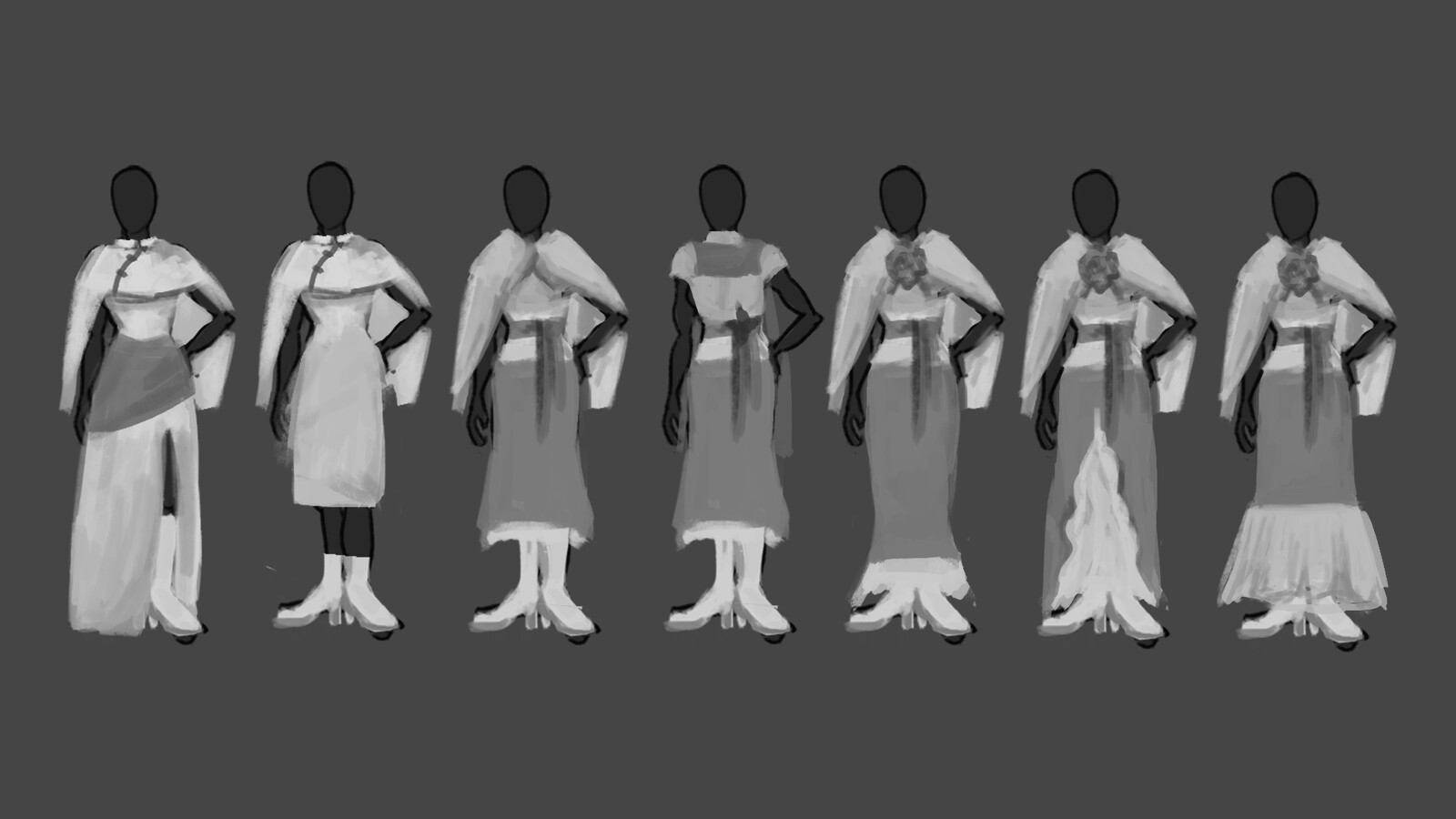 Final outfit silhouette iterations