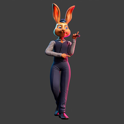 Continue to pose the rabbit boss