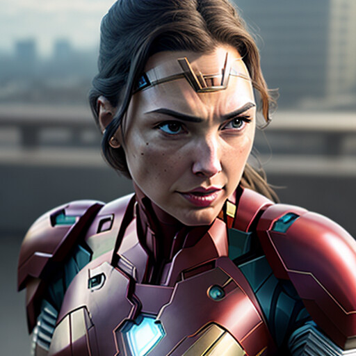 Artstation - Womder Woman Use Stark Iron Man Suit