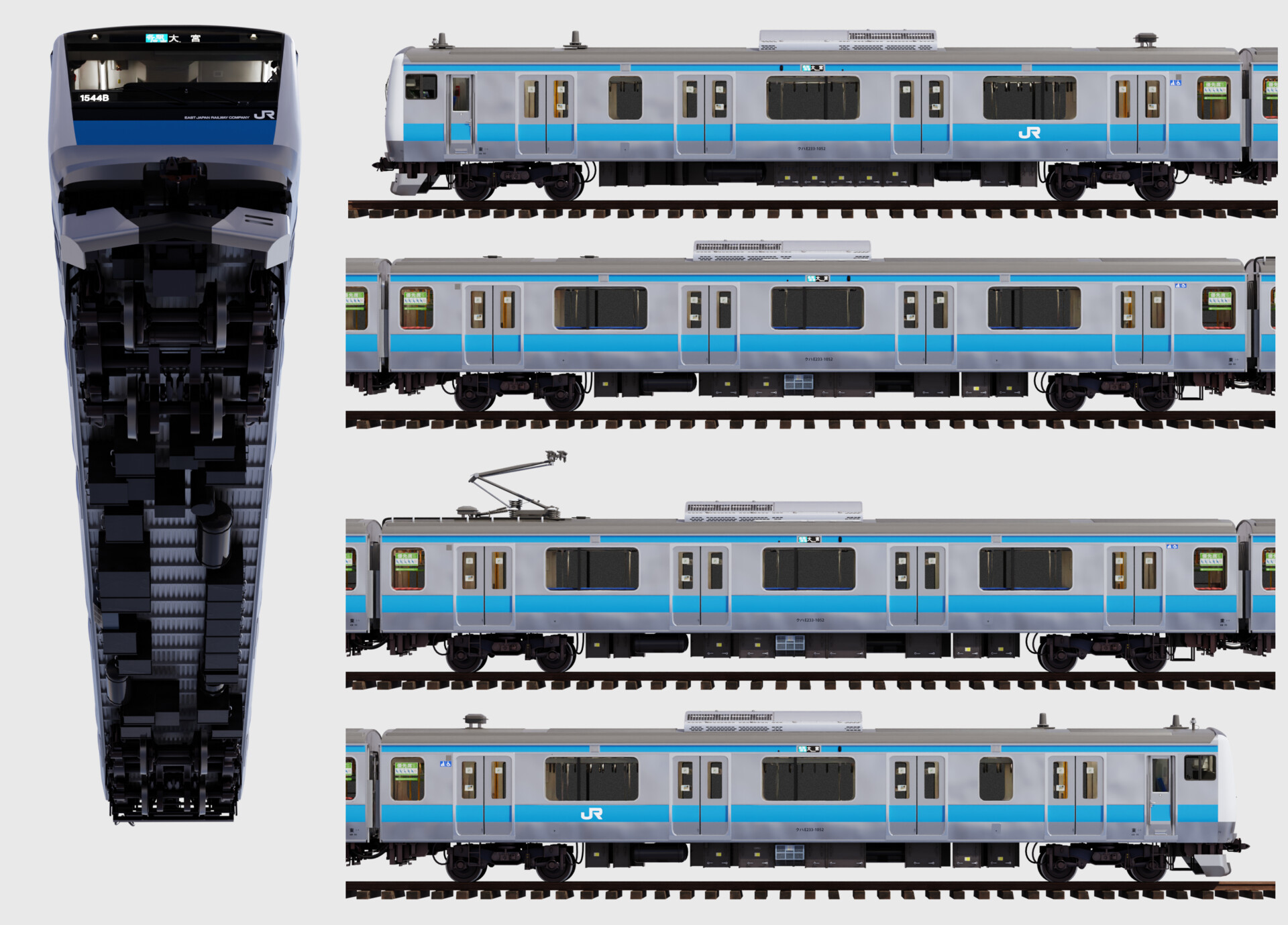 お得セット ArtStation - JR East Keihin-Tohoku E233-1000 Train 3D Model 鉄道模型