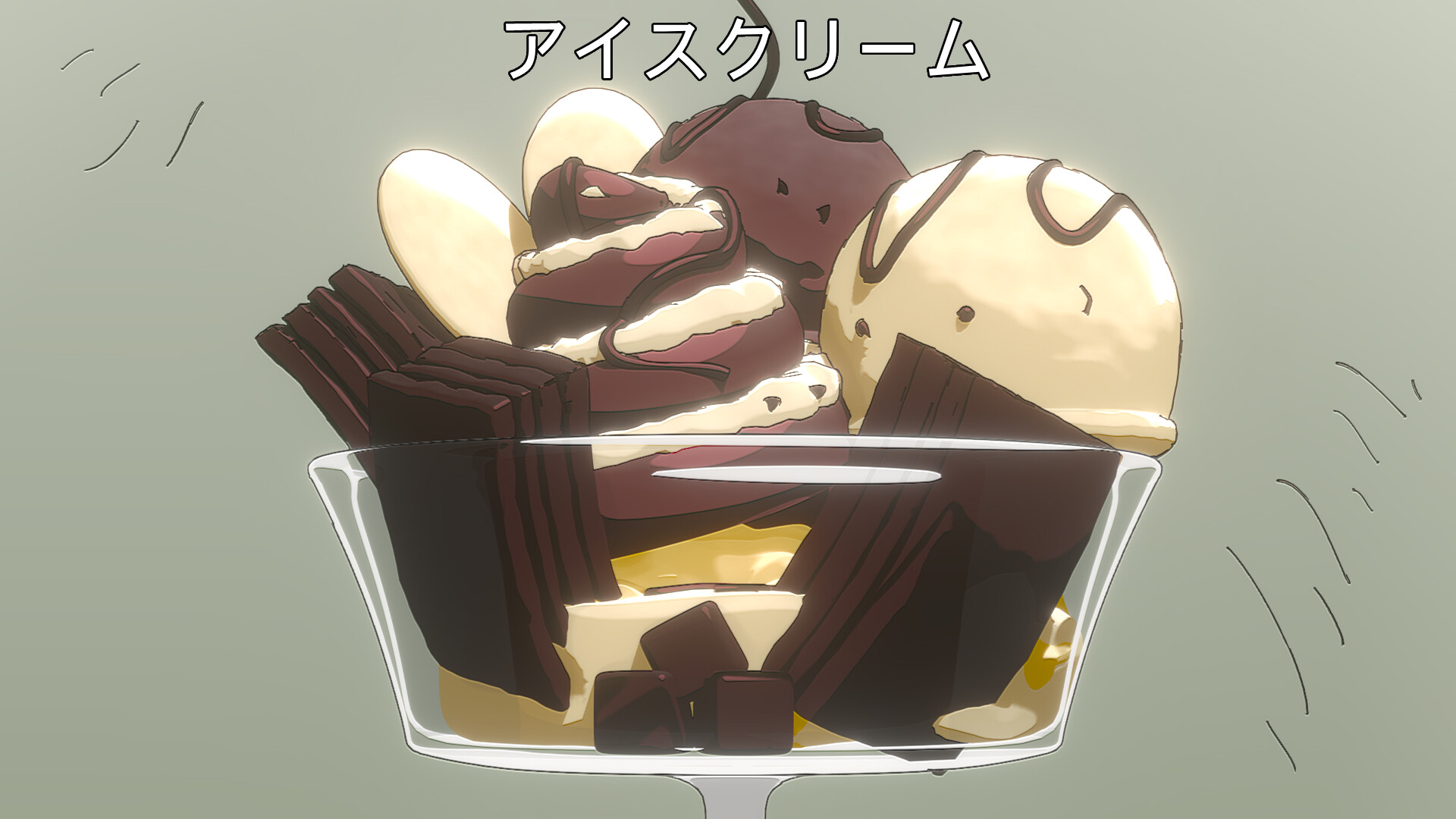 Two anime girl eating ice cream by CptGui
