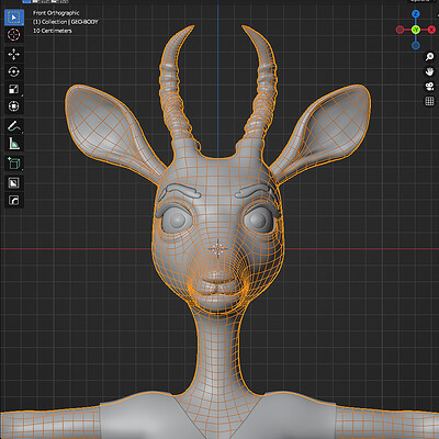 Retopology Antelope Nurse - Blender