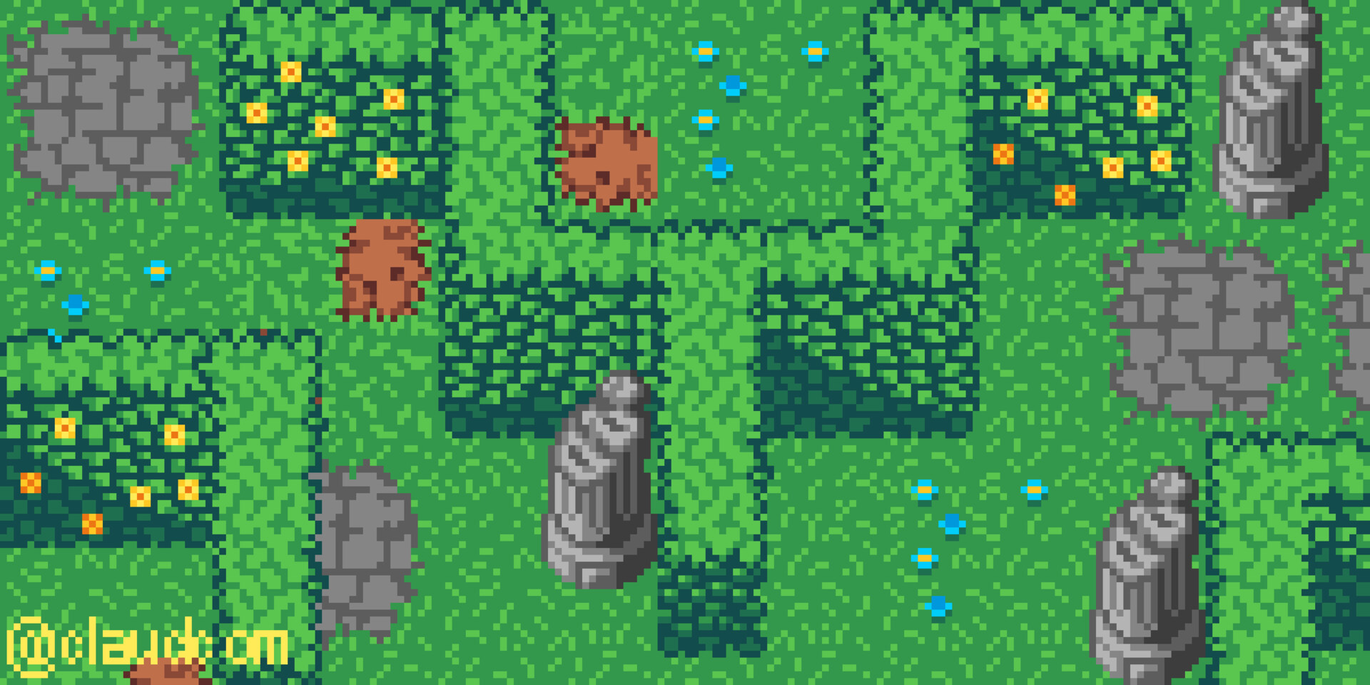 Artstation 16 bits top down game style background