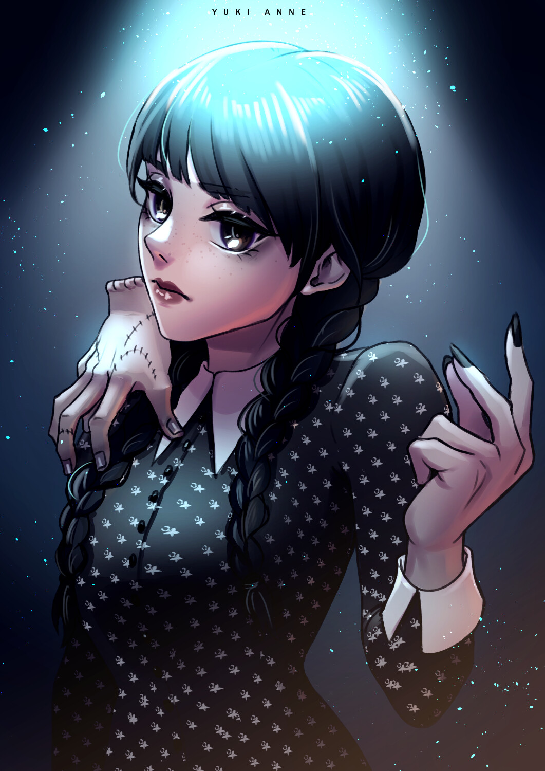 ArtStation - I tried Wednesday fanart in anime style