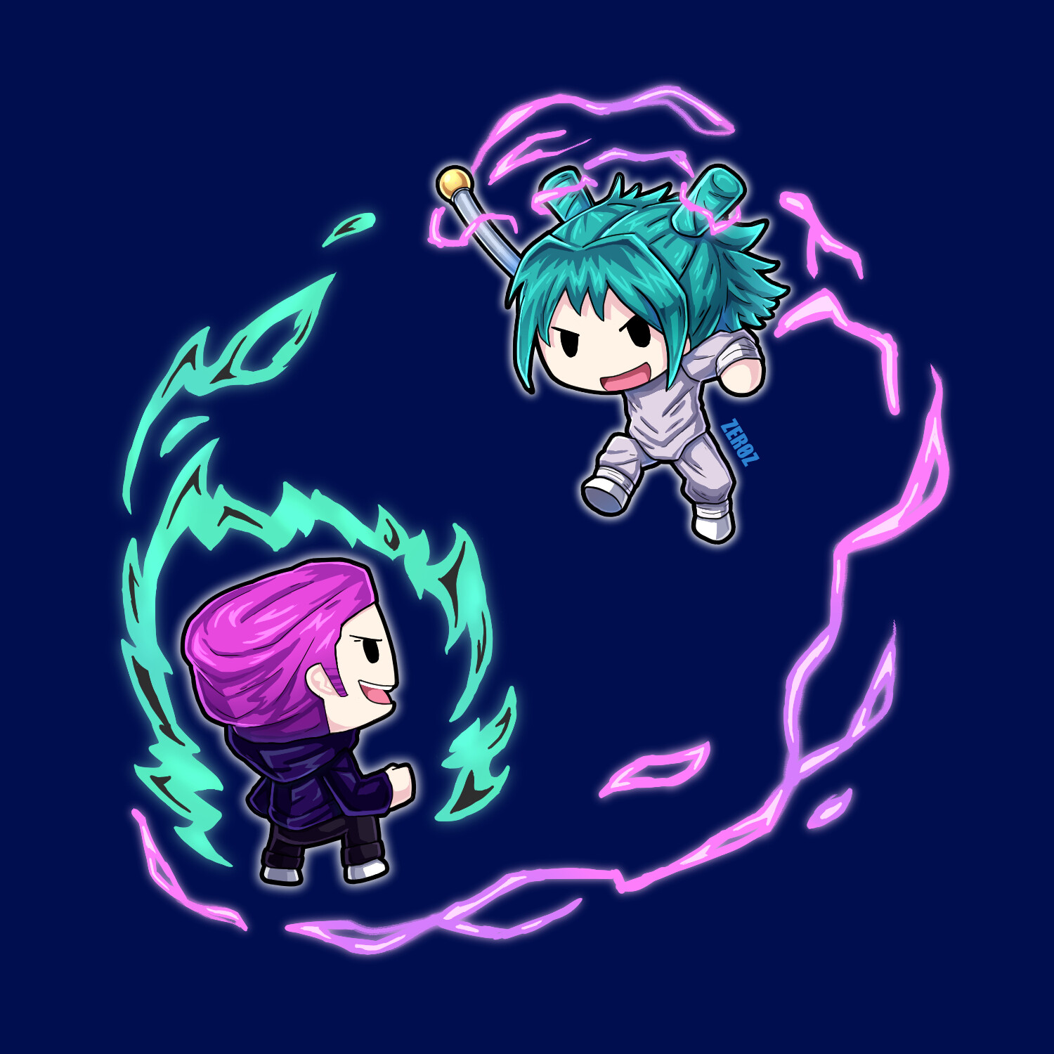 Zeroz Vi Chibi Cartoon Hakari Vs Kashimo zeroz-vi-chibi-cartoon-hakari-vs-kashimo