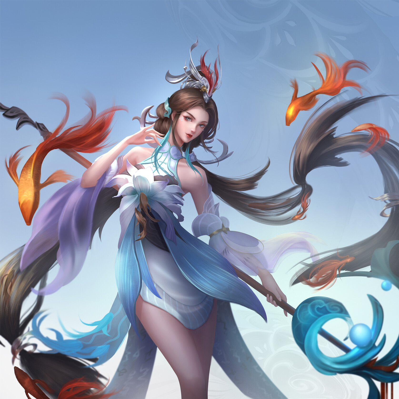 ArtStation - Arena of Valor王者荣耀--DA QIAO 大乔-白鹤梁神女