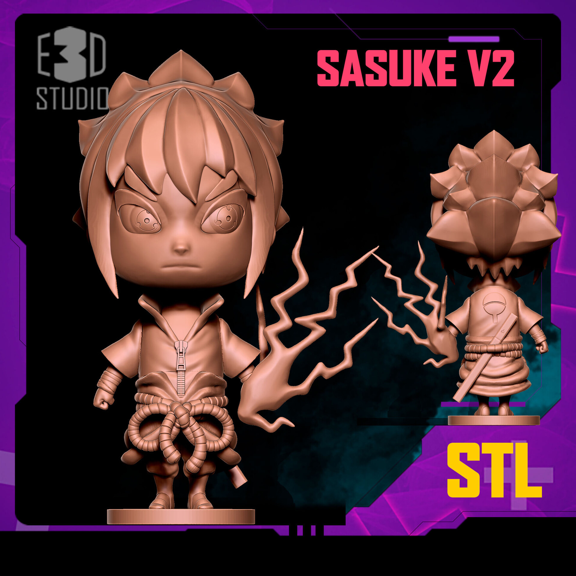 STL file NARUTO & SASUKE 💬・Model to download and 3D print・Cults