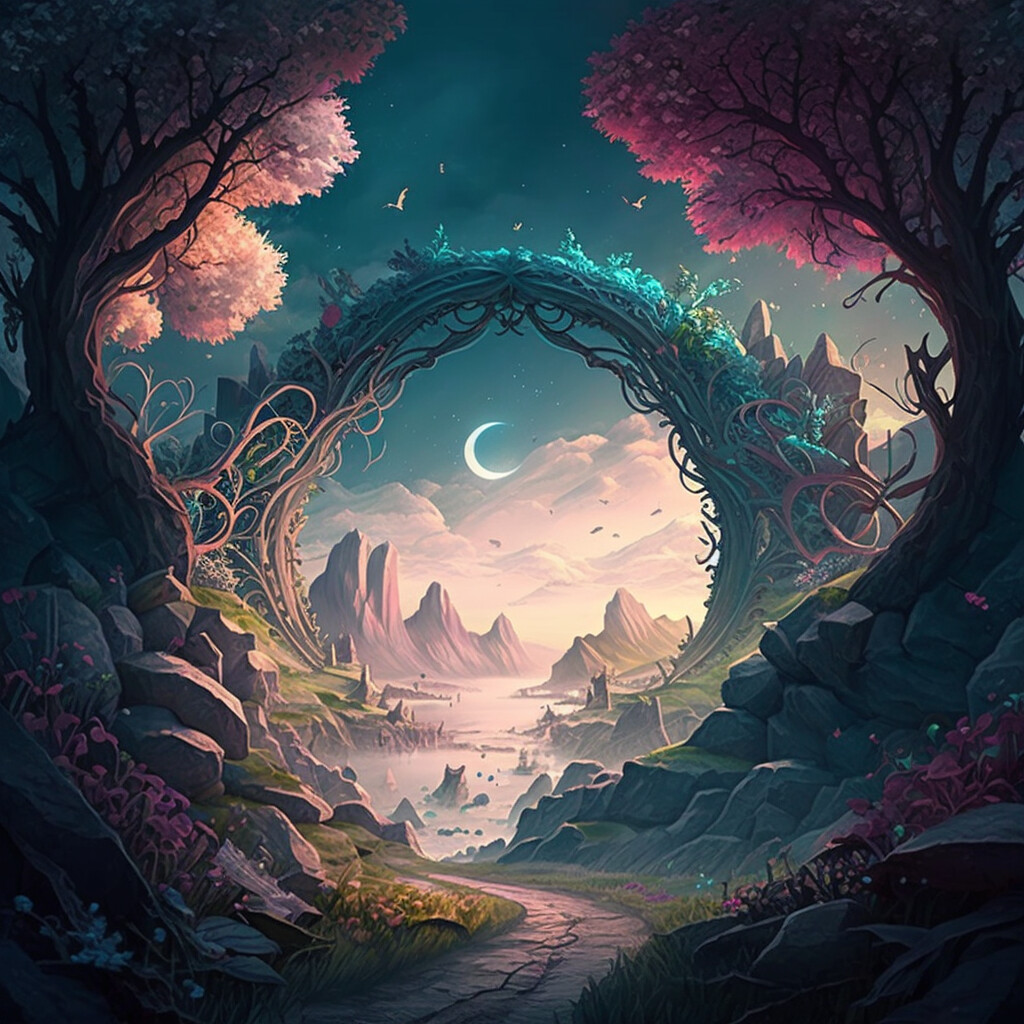ArtStation - Journey Through a Enchanted Realm: A Fantastical Landscape of Strange Creatures