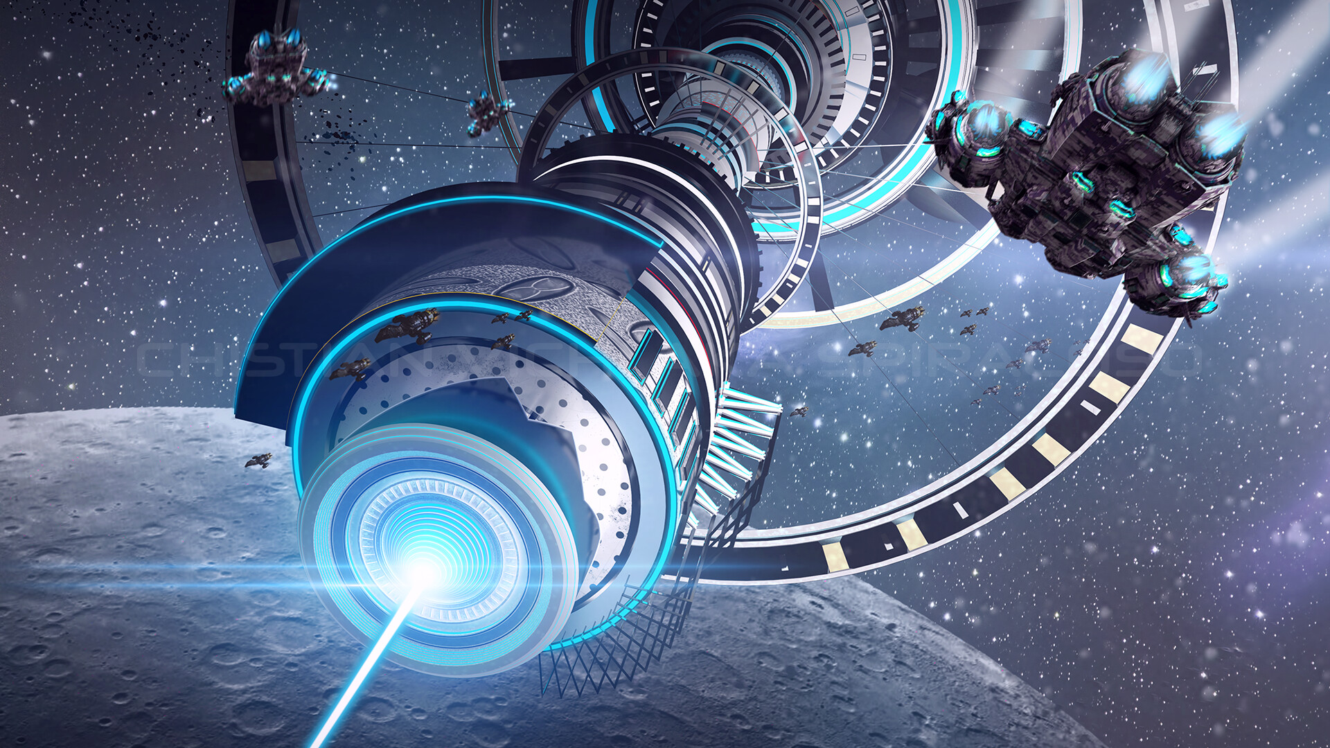 Sci Fi Space Station Wallpaper