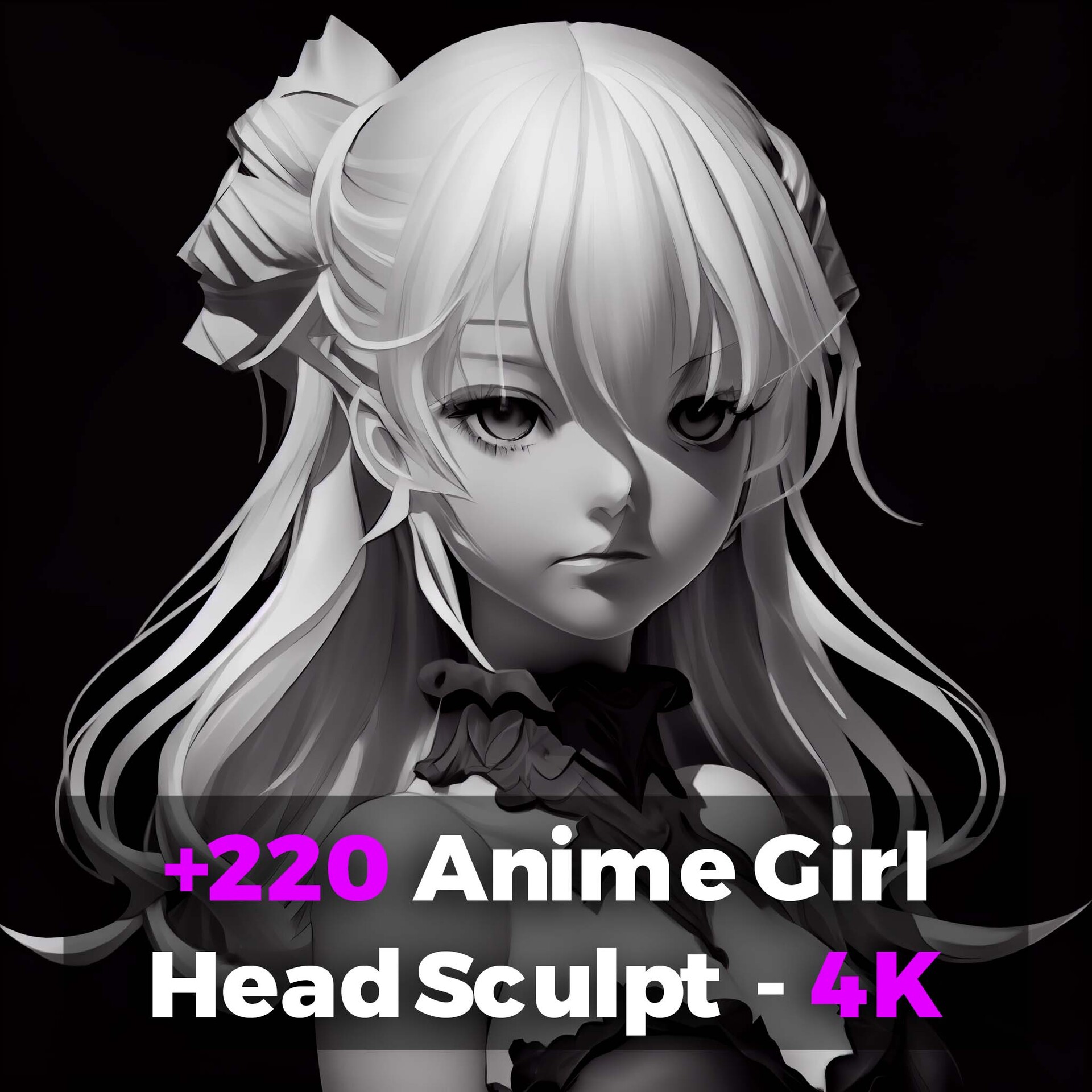 220 Anime Girl Head Sculpt (4k) by Tika 3d Art — ProUser.Me