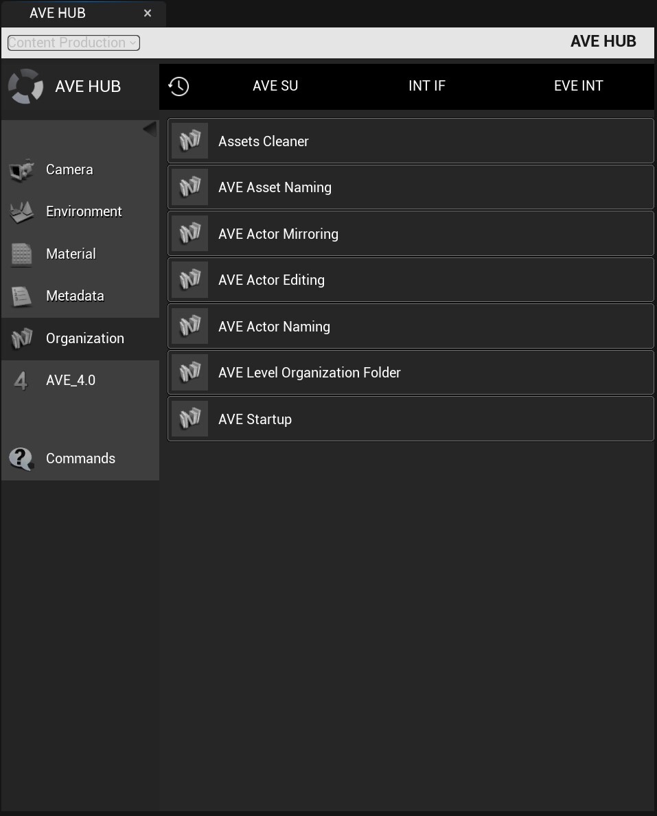 Tools for asset management and level actor management.
