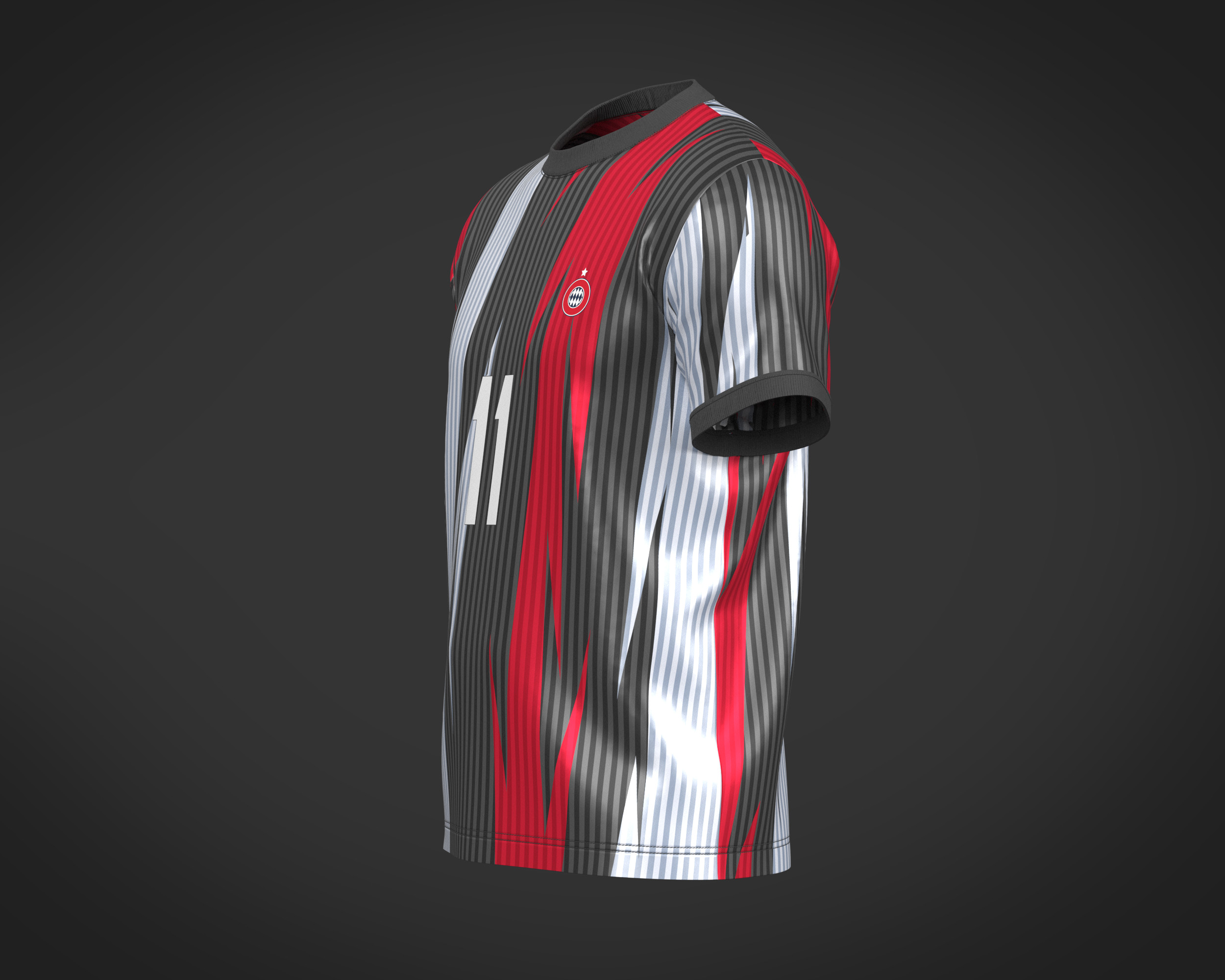 ArtStation - Soccer Football Black and Red Jersey Player-11