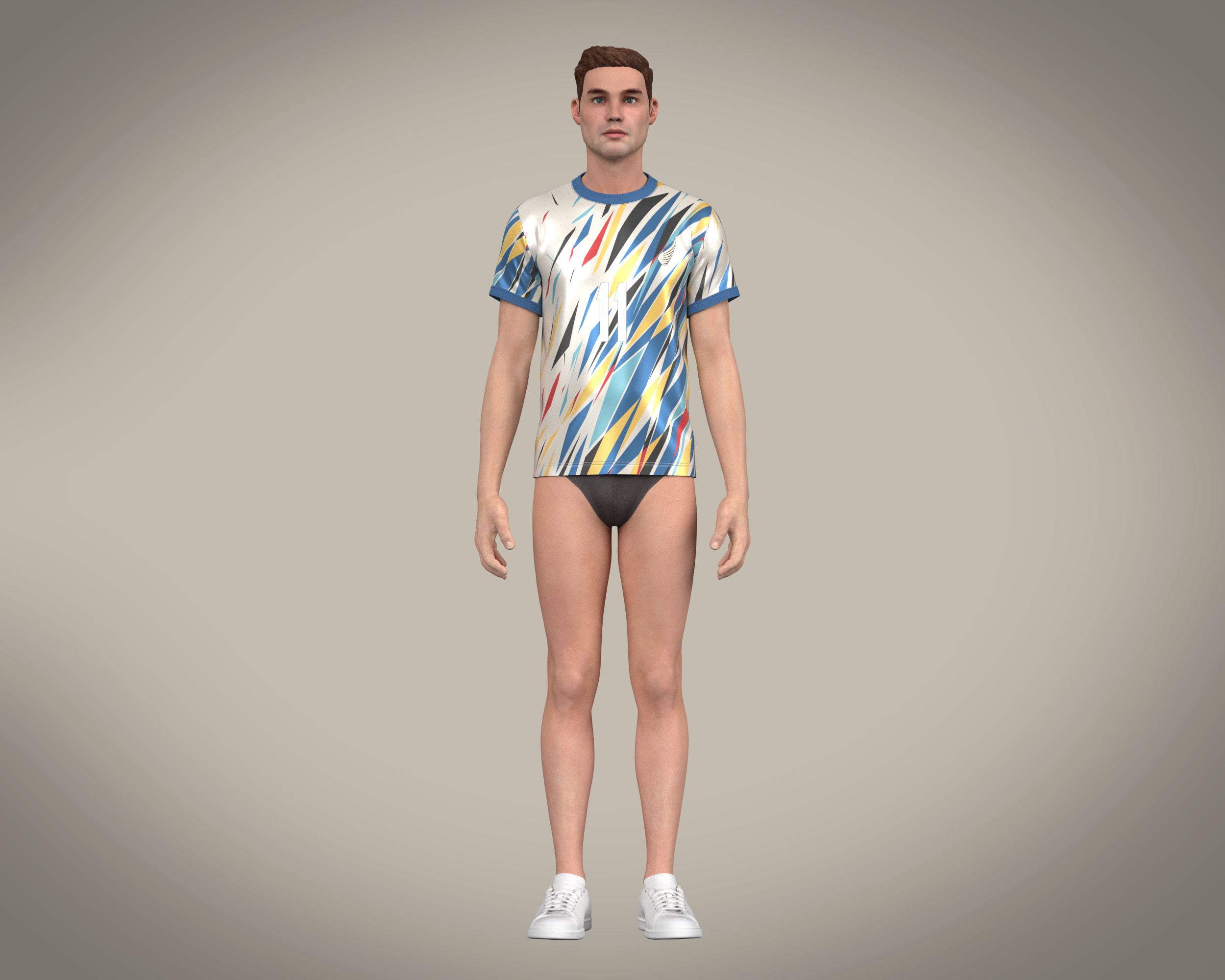 ArtStation - Soccer Football Sky Blue with white color Jersey Player-11