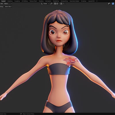 Blender Character Modeling - Dina Style 1 With Basemesh