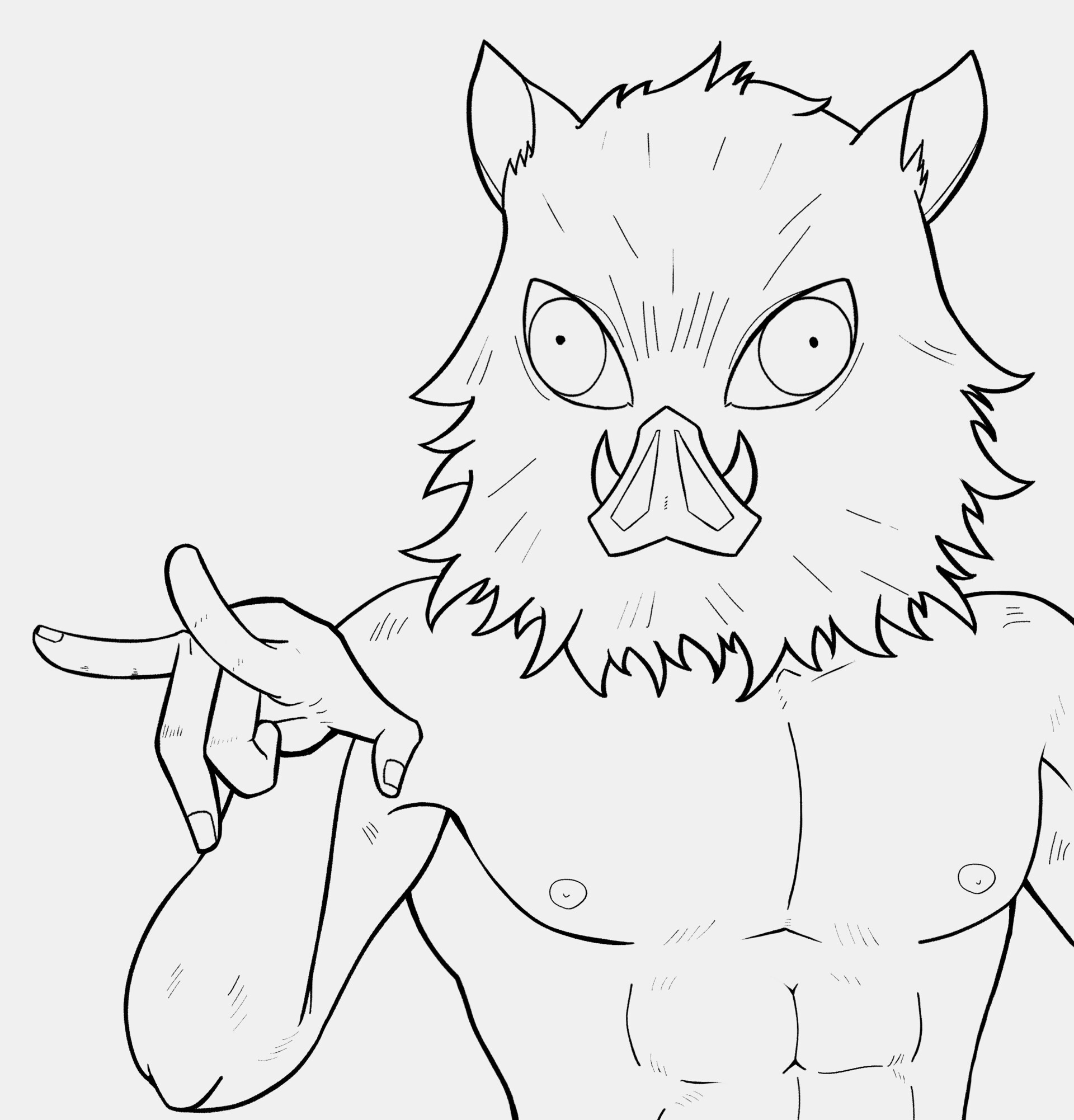 inosuke from demon slayer Coloring Page - Anime Coloring Pages