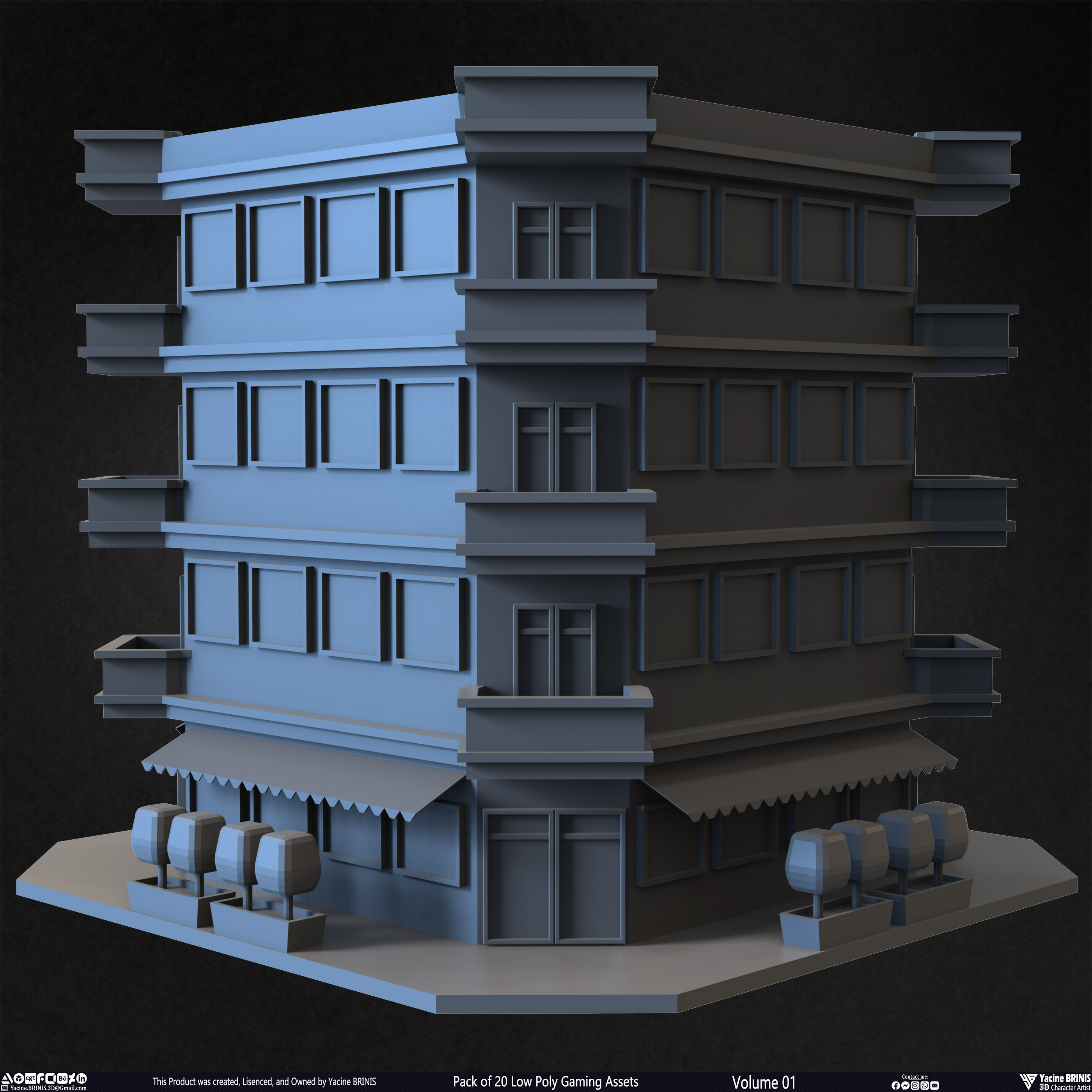 20 Low Poly Gaming Assets Volume 01 Sculpted By Yacine BRINIS Set 15