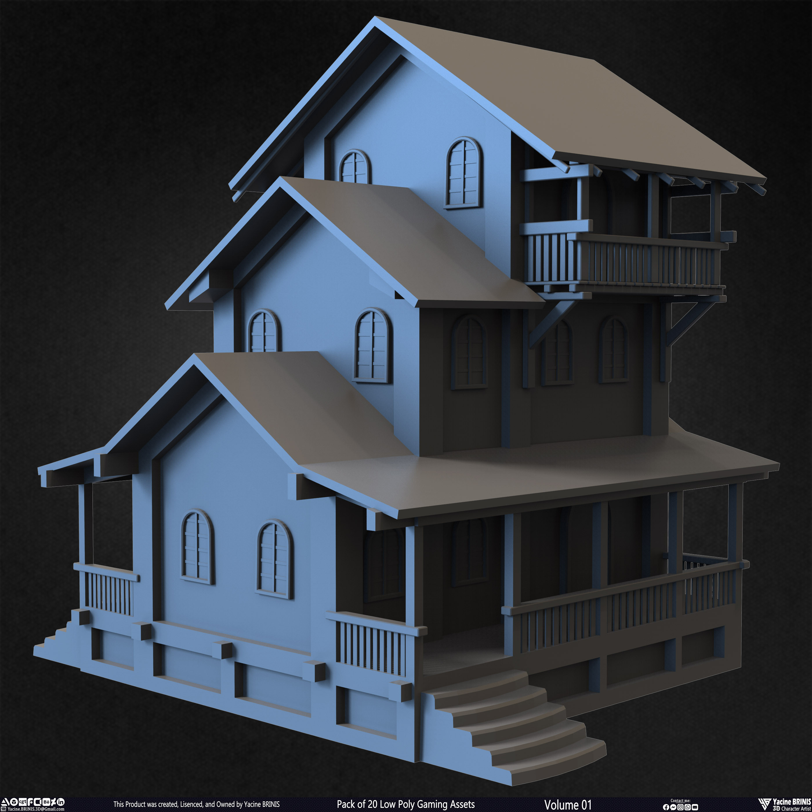 20 Low Poly Gaming Assets Volume 01 Sculpted By Yacine BRINIS Set 18