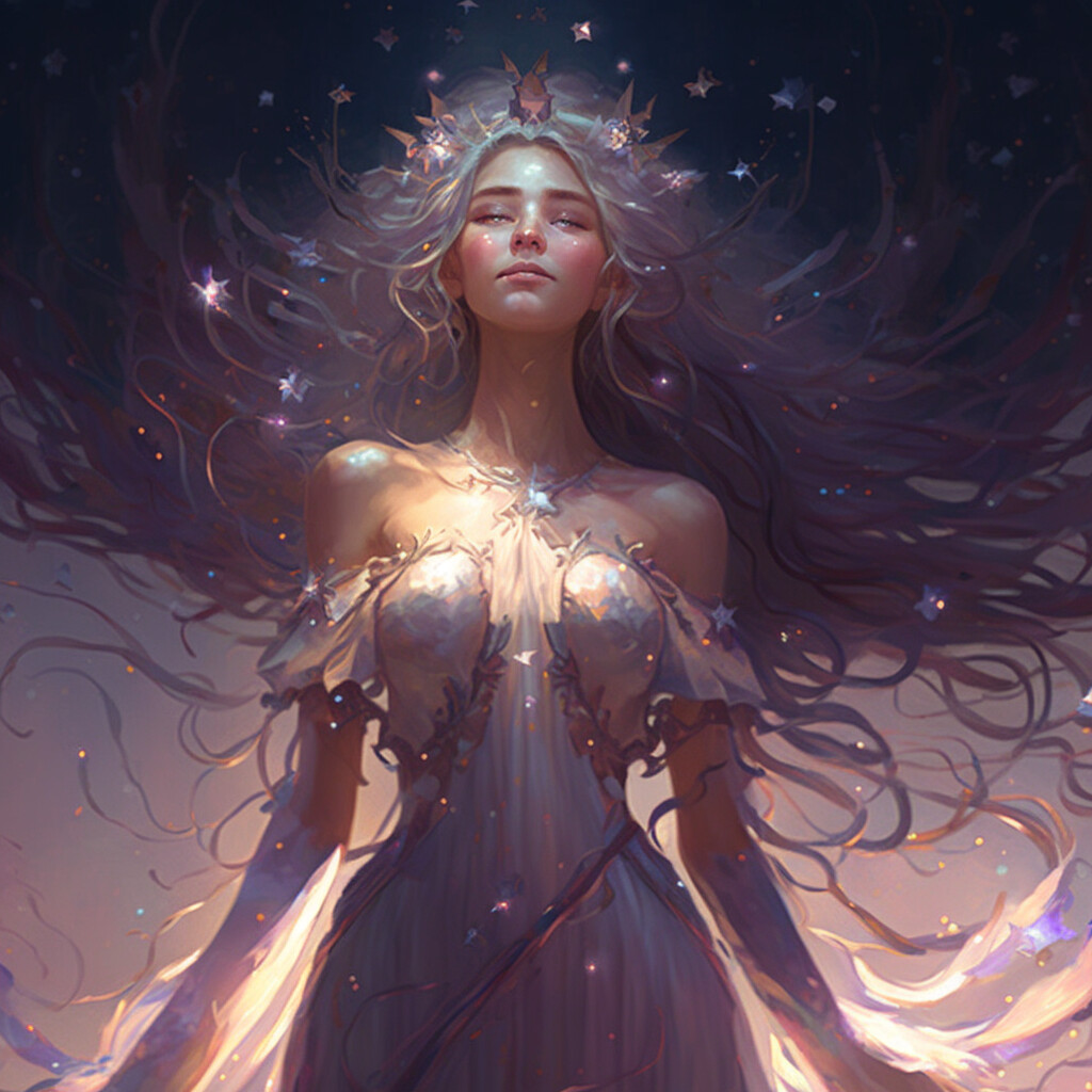 ArtStation - Stellar Enchantress: The Celestial Goddess in a