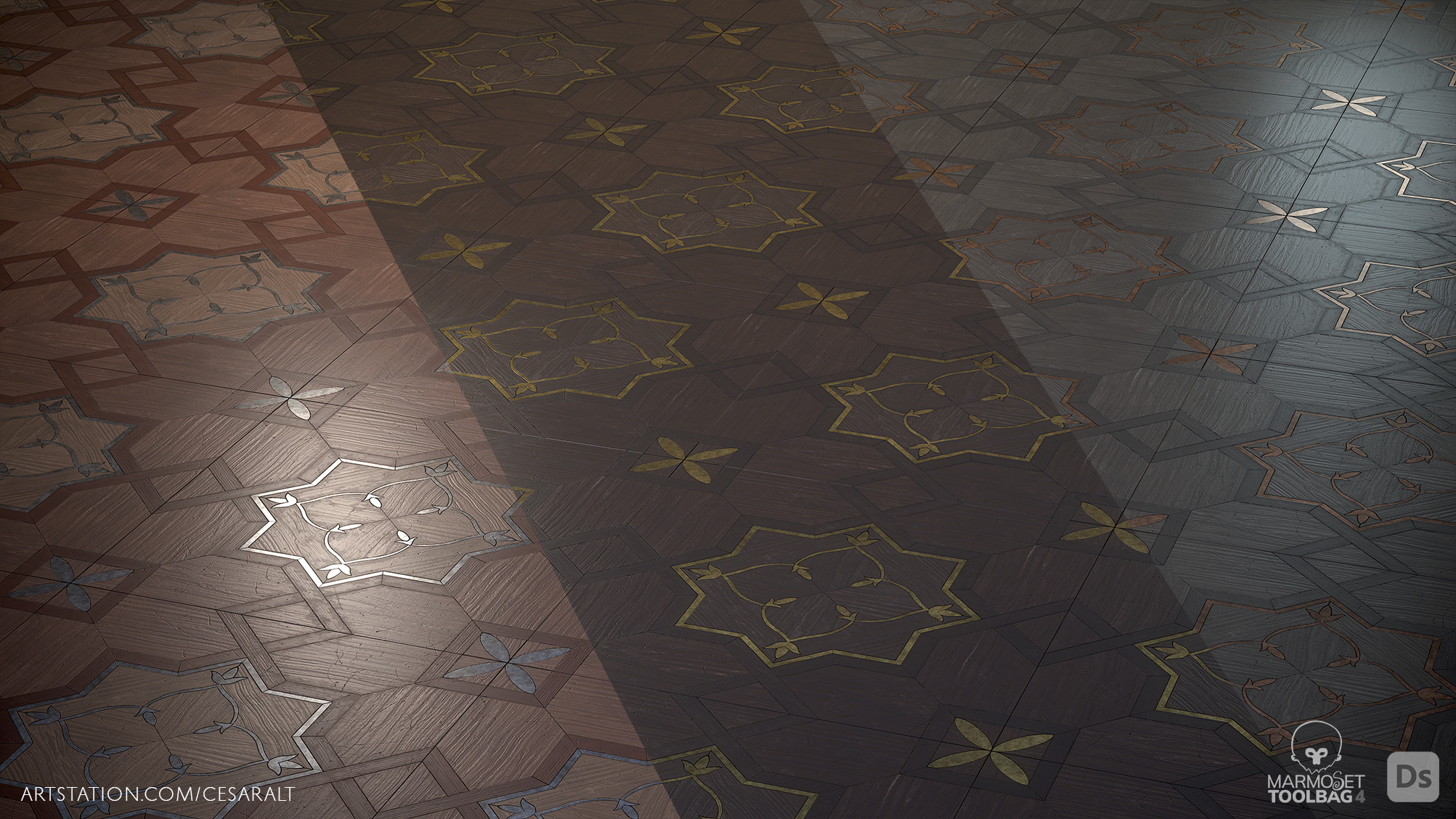 Some of the color variations possible with exposed parameters in Substance Designer.