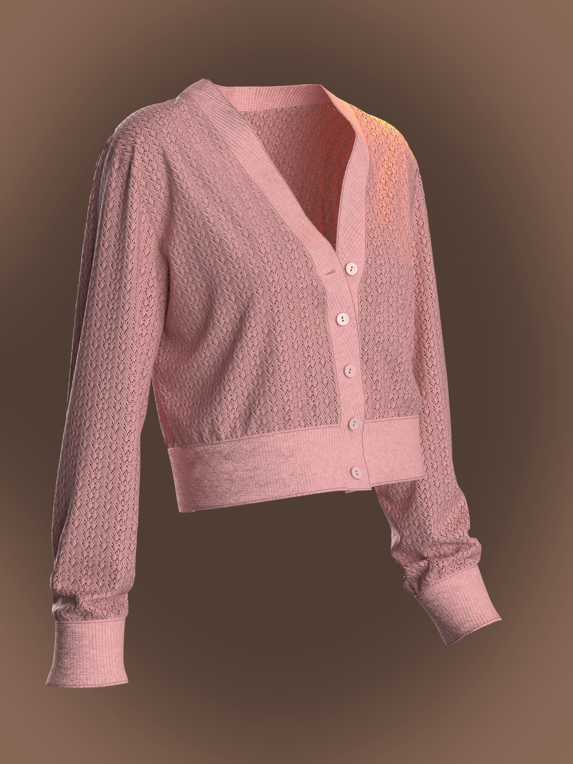 ArtStation 3D SOFT PINK KNITWEAR CARDIGAN
