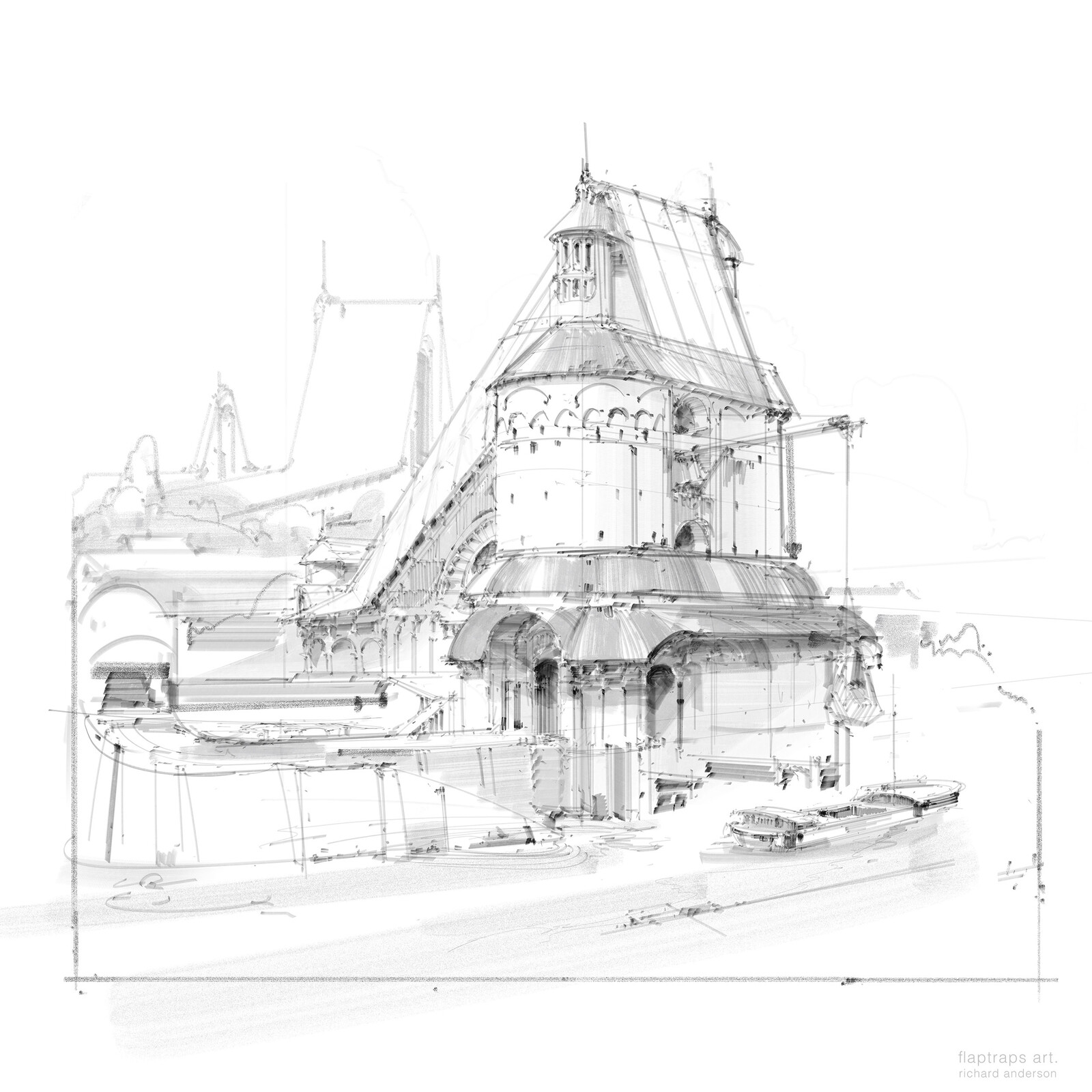 Architecture concept sketches
