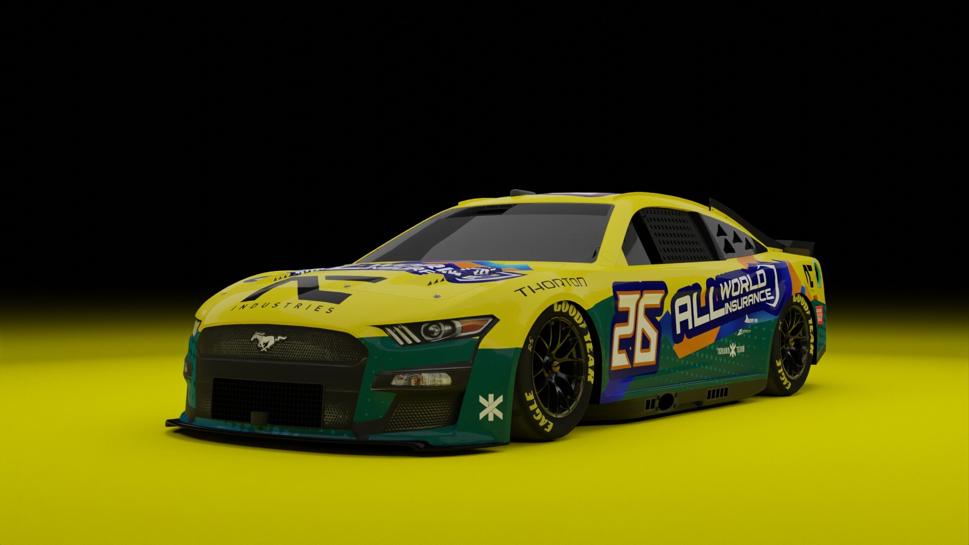 artstation-nascar-ford-mustang-all-world-insurance-livery