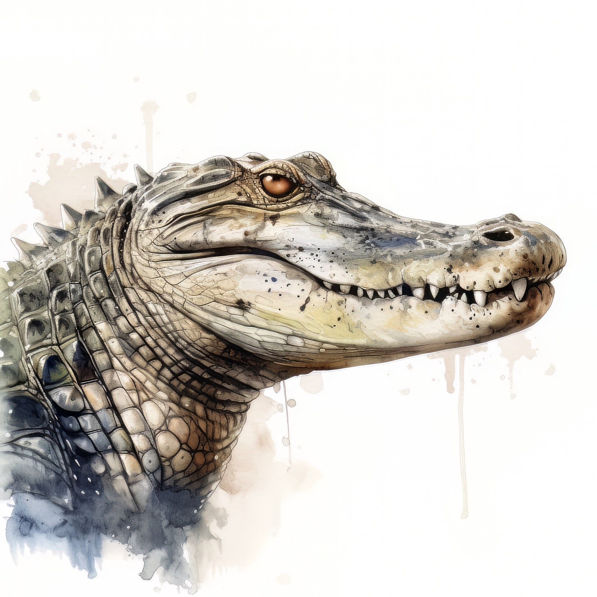 ArtStation Crocodile Animal Portrait Watercolor Painting