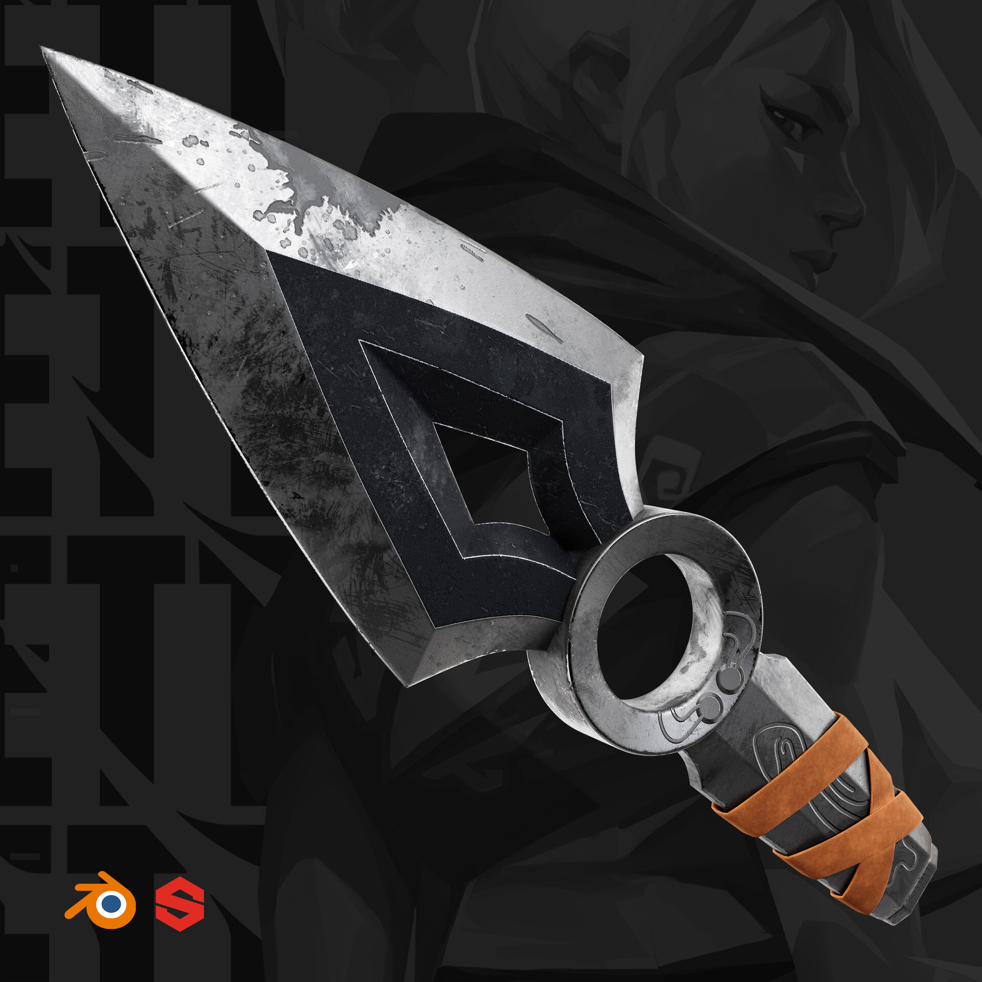 ArtStation Valorant Jett Knife 3D Model