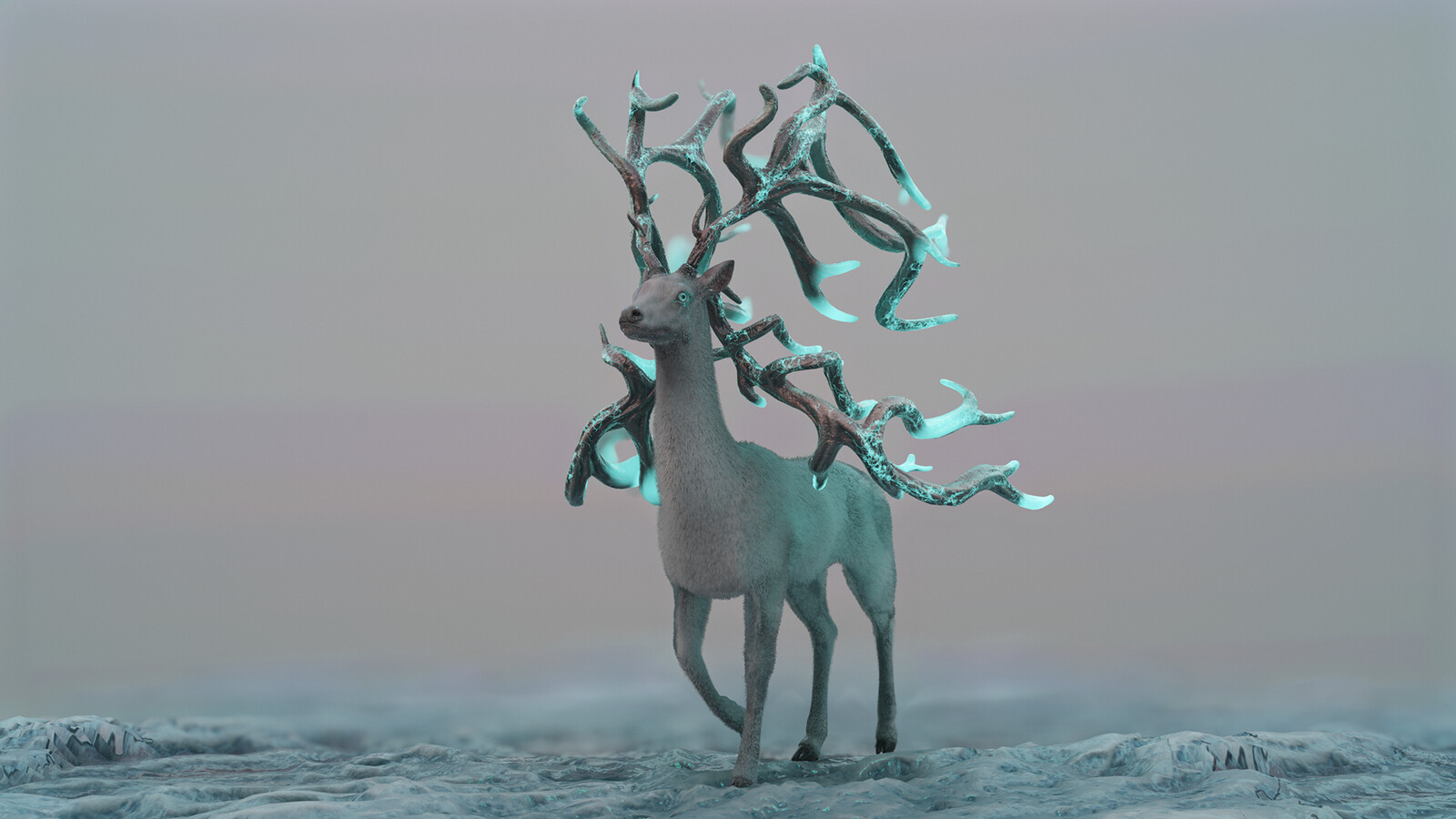 夫诸 FU ZHU 
“Shan Hai Jing· Xi Ci San Jing” records：
 Fu Zhu is a deer with four horns. It is gentle and clean. Entertaining everywhere is its favorite thing. As soon as it appears, its place must be a flood period
