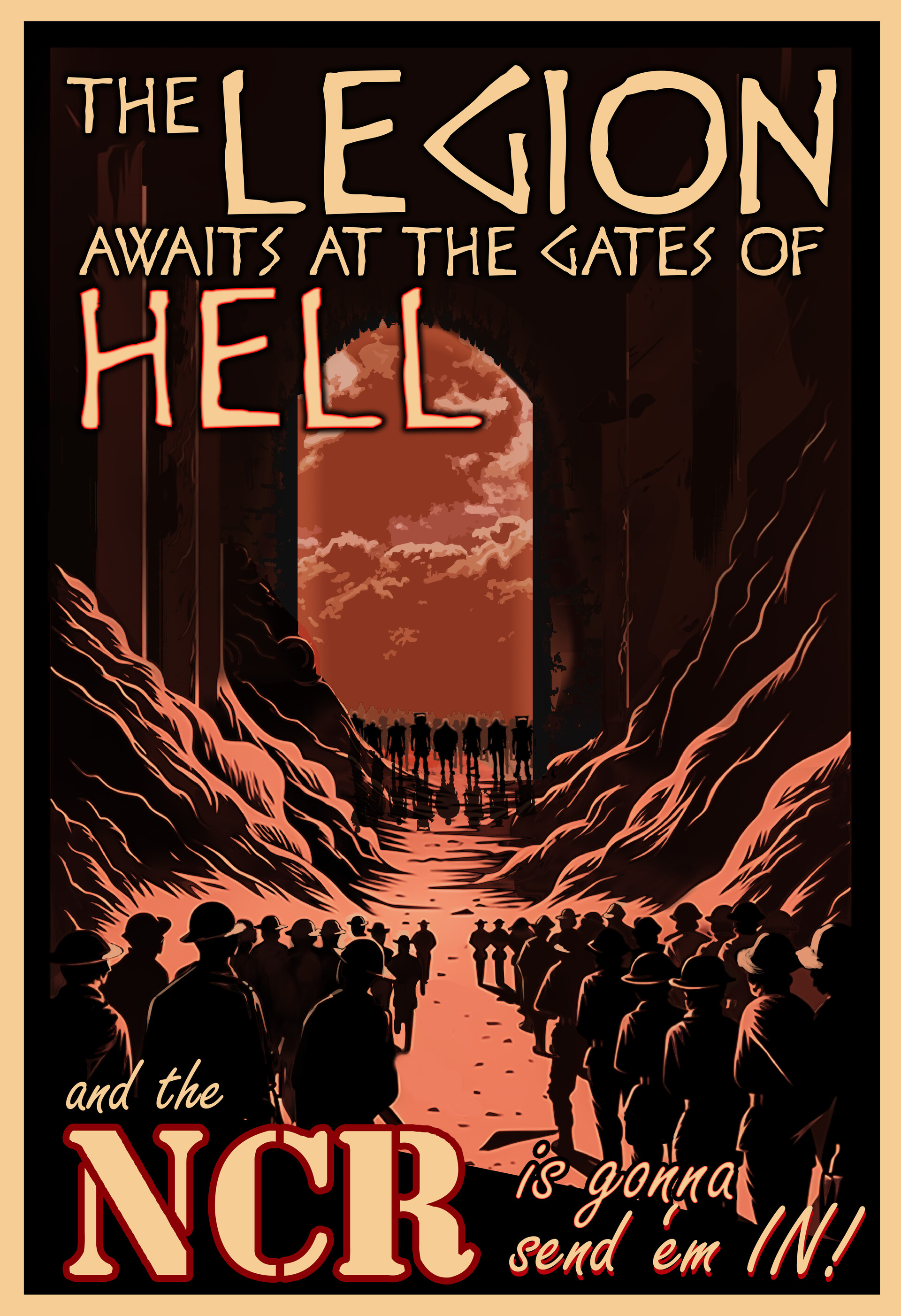 ArtStation - Fallout NCR Poster - The Legion Awaits at the Gates of Hell!