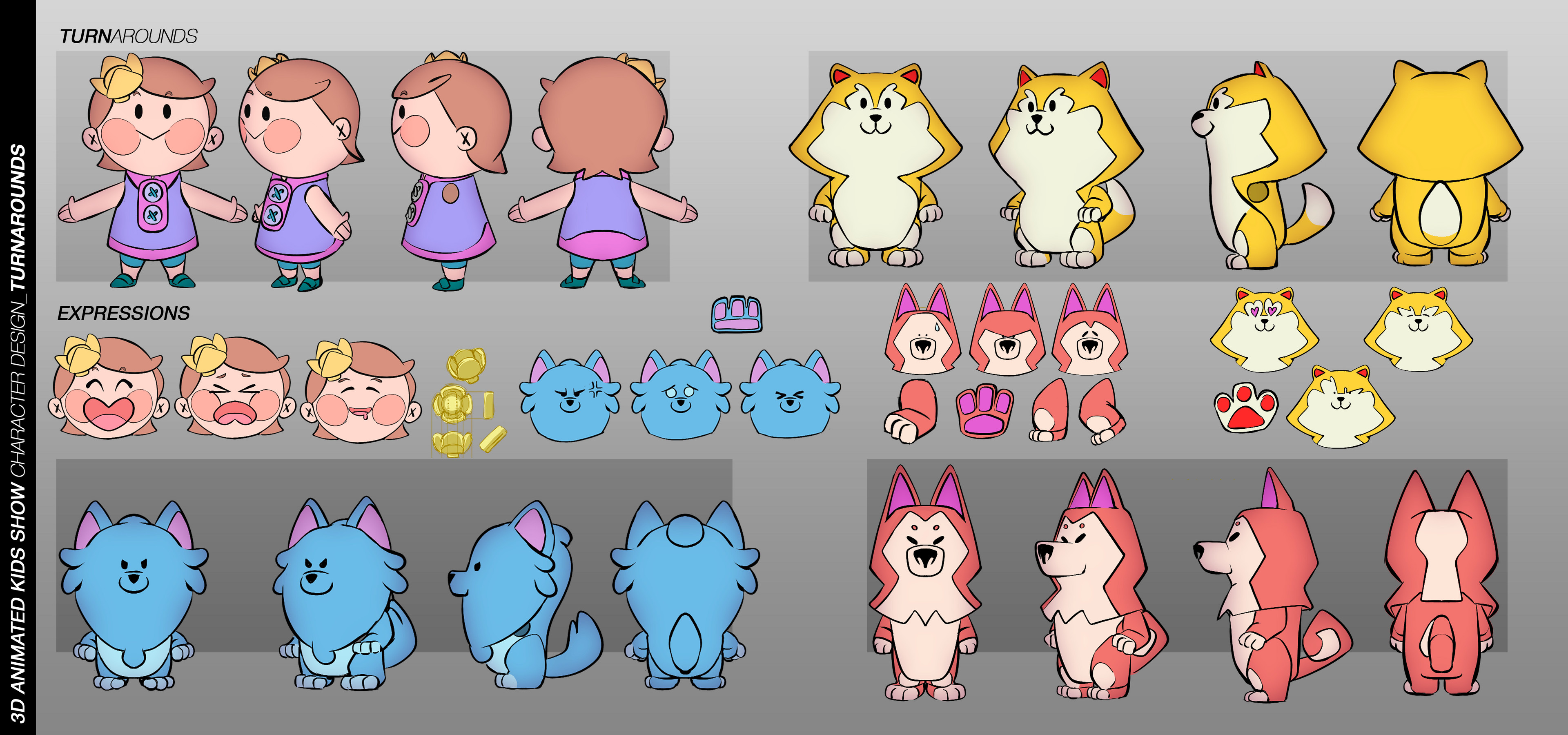 Characters turnaround and expressions