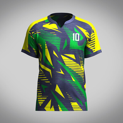 ArtStation - Soccer Black And Green Football Jersey Player-11