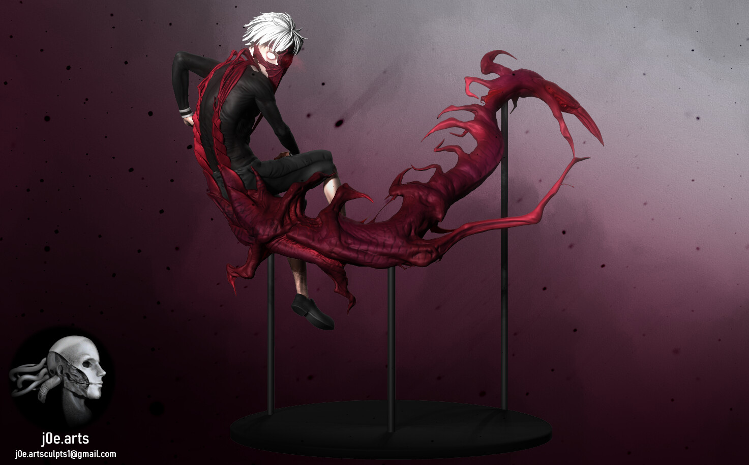 ArtStation Tokyo Ghoul Statue Centipede Kaneki