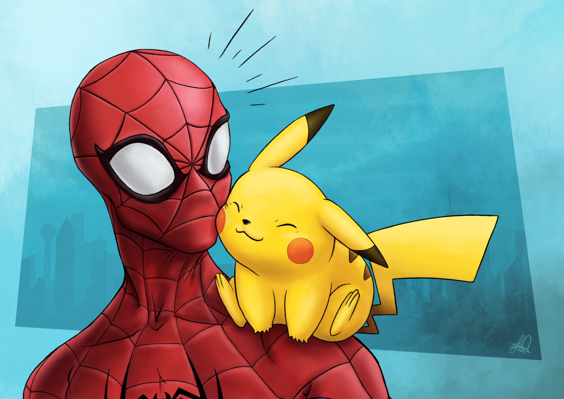 ArtStation - Spider-Man with Pikachu