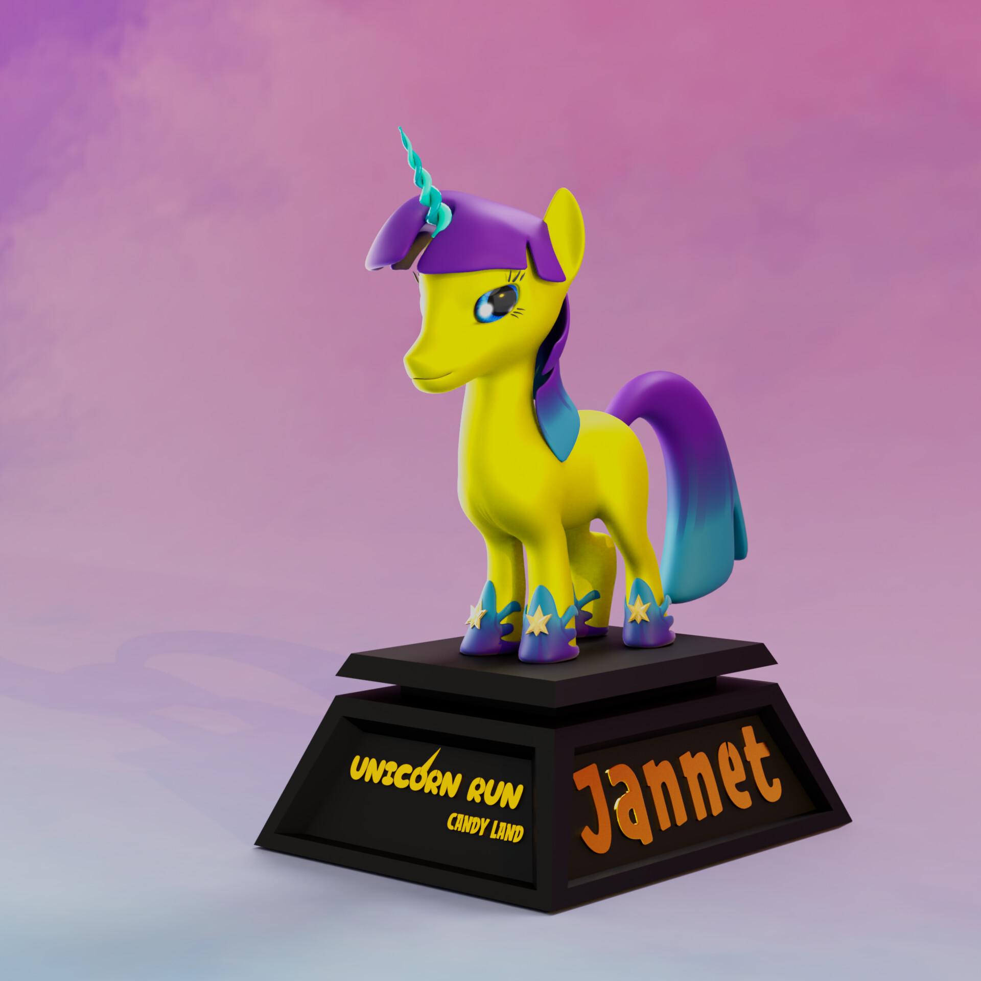 ArtStation - 3D Unicorns from Unicorn Run: Candyland game