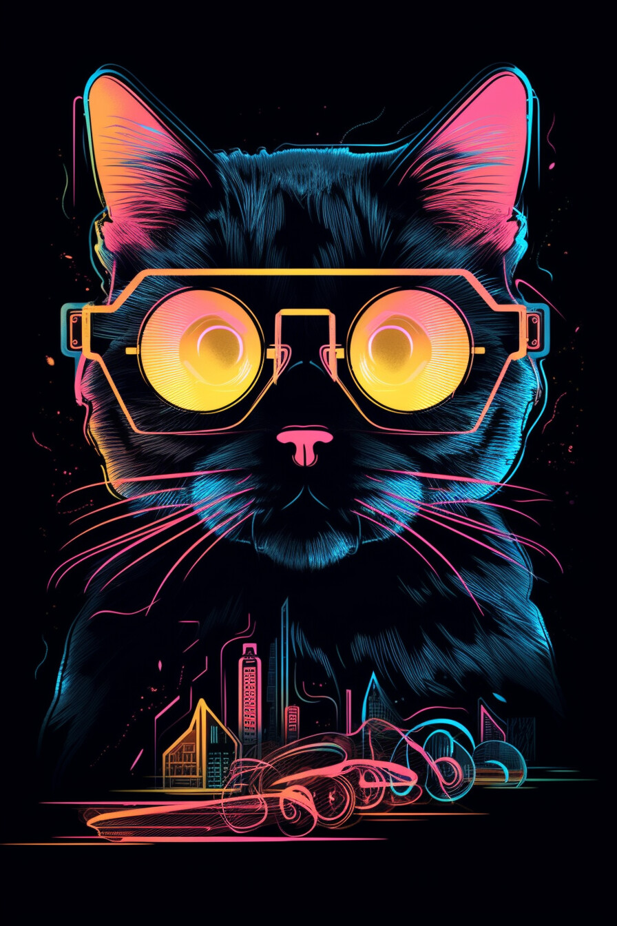 ArtStation - Cyber Nerd Cat