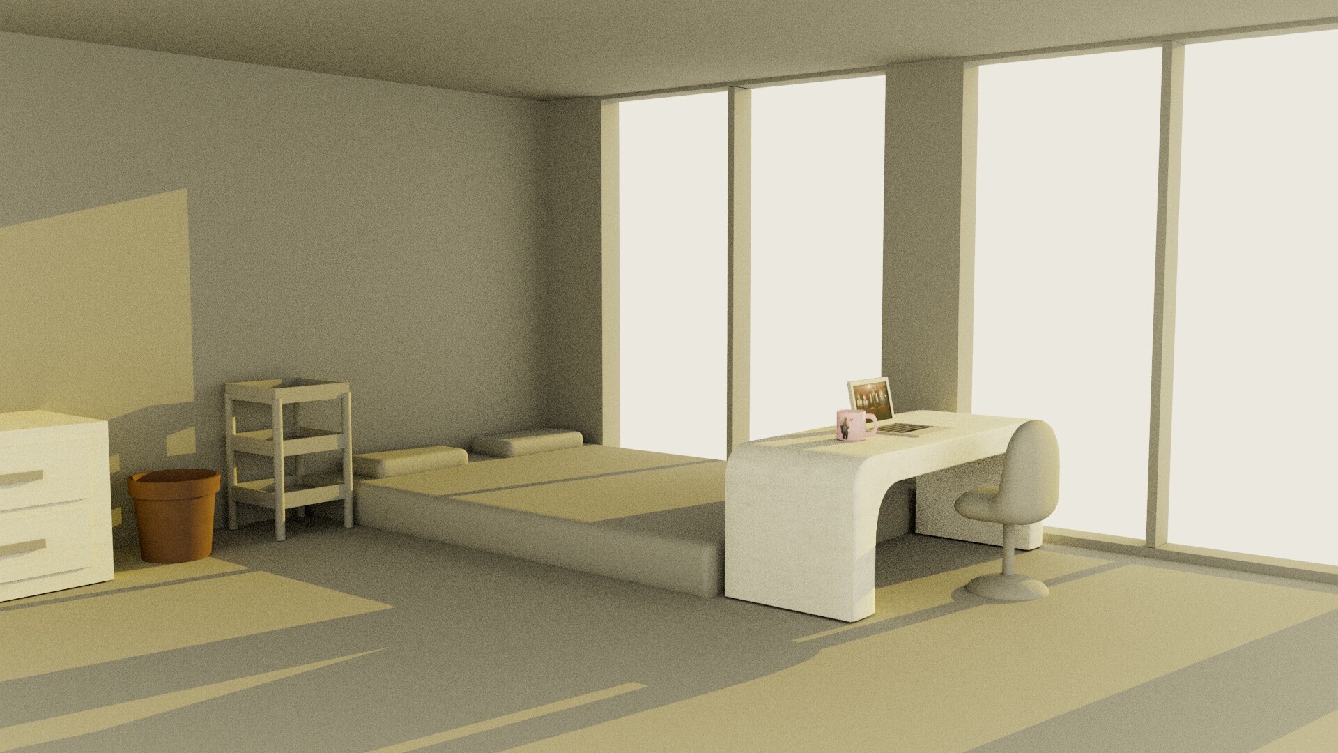 ArtStation - 3D modelled room, and paint over