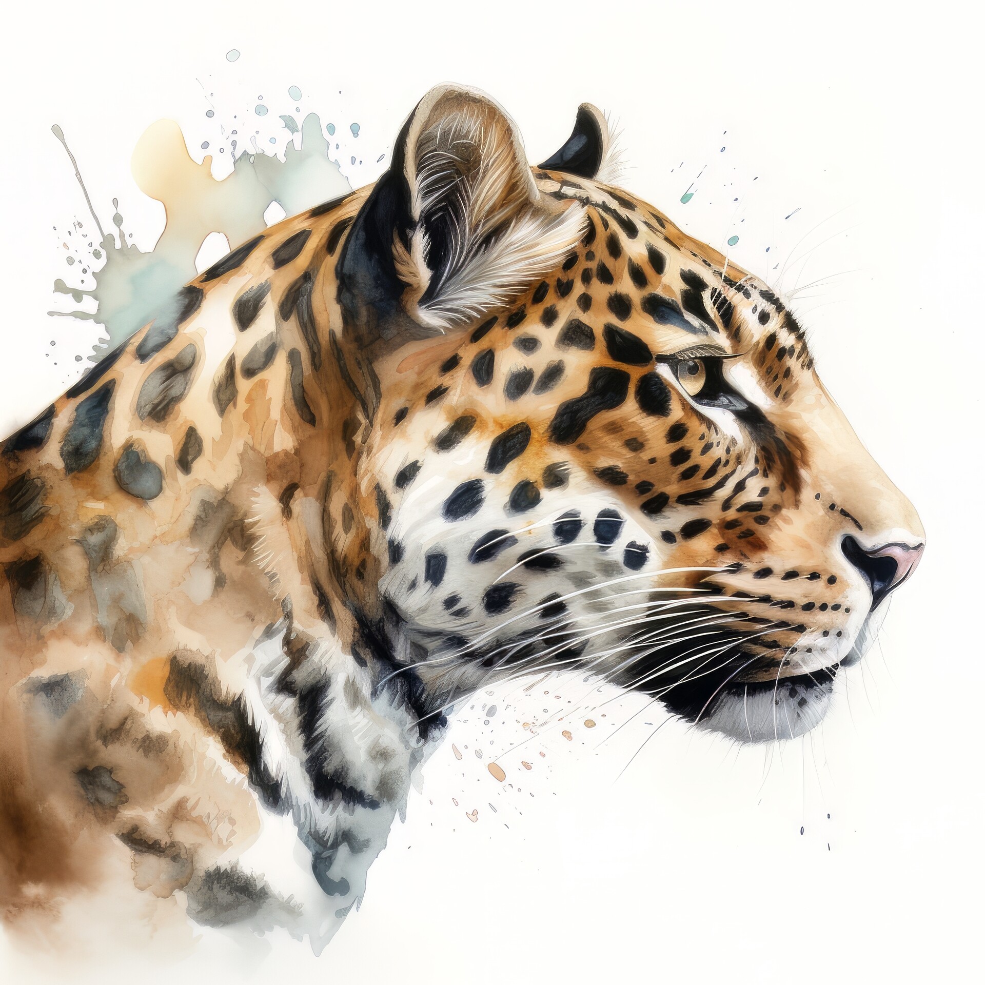 ArtStation Jaguar Animal Portrait Watercolor Painting