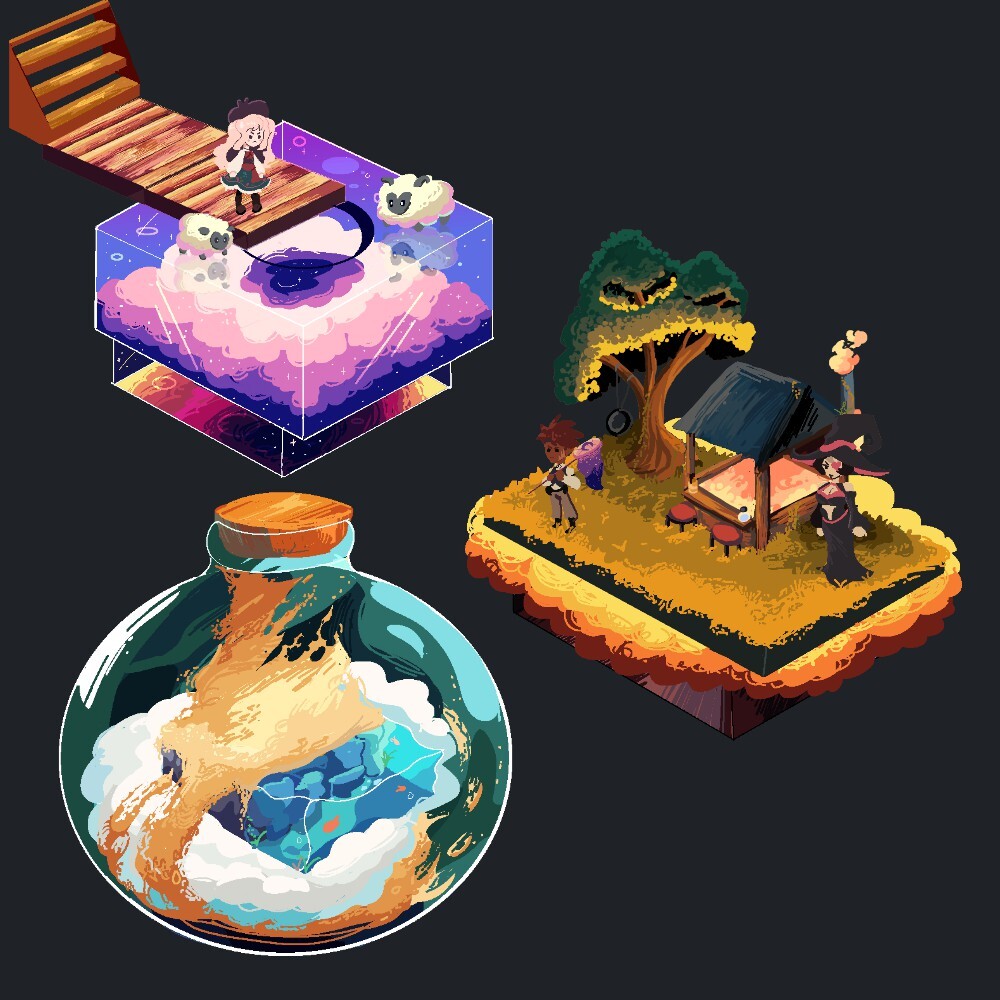 ArtStation - Pixel Bottle Worlds