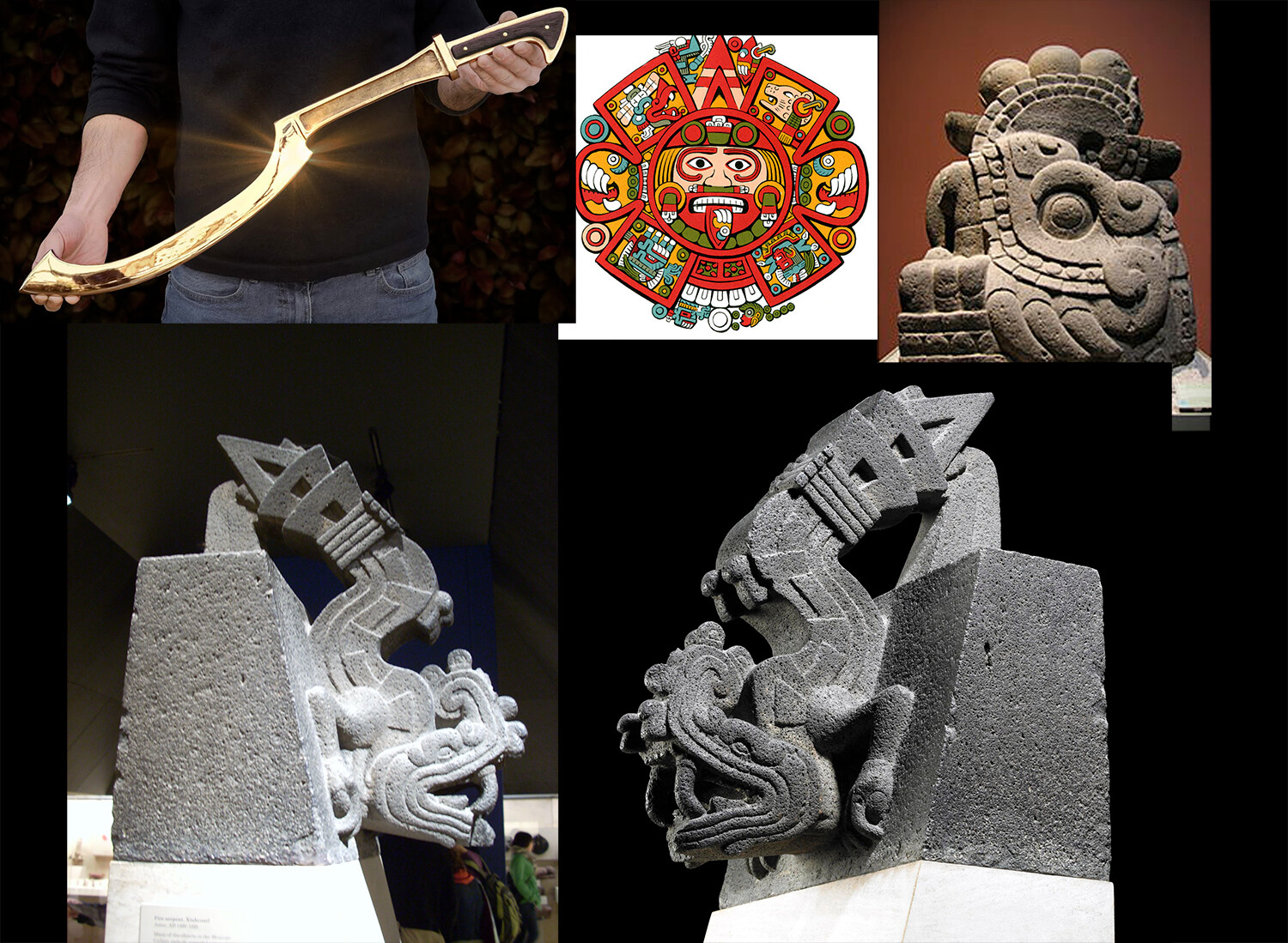 Reference images showing the sculptural influences and the color palette origin.
