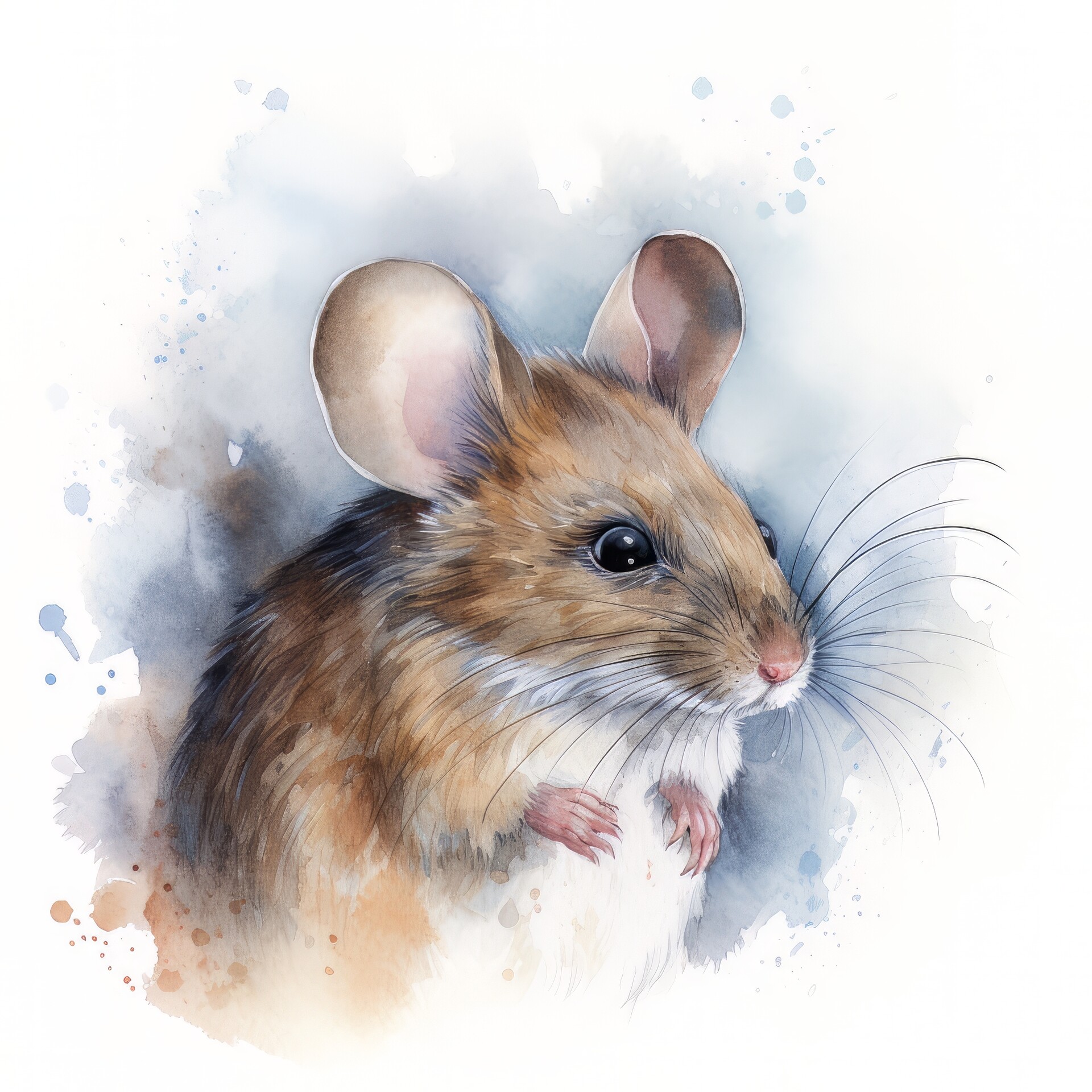ArtStation - Mouse Animal Portrait Watercolor Painting