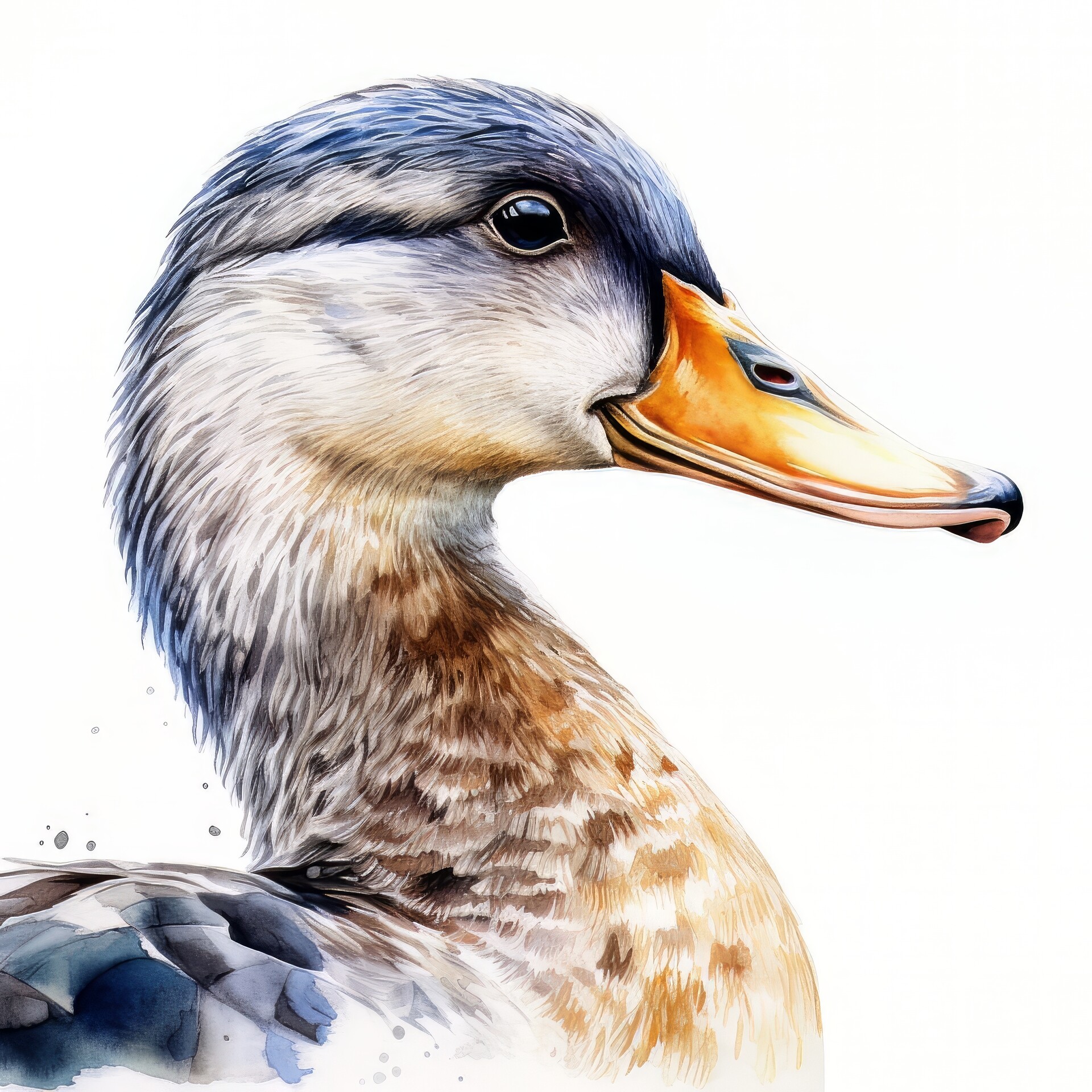 ArtStation - Duck Animal Portrait Watercolor Painting