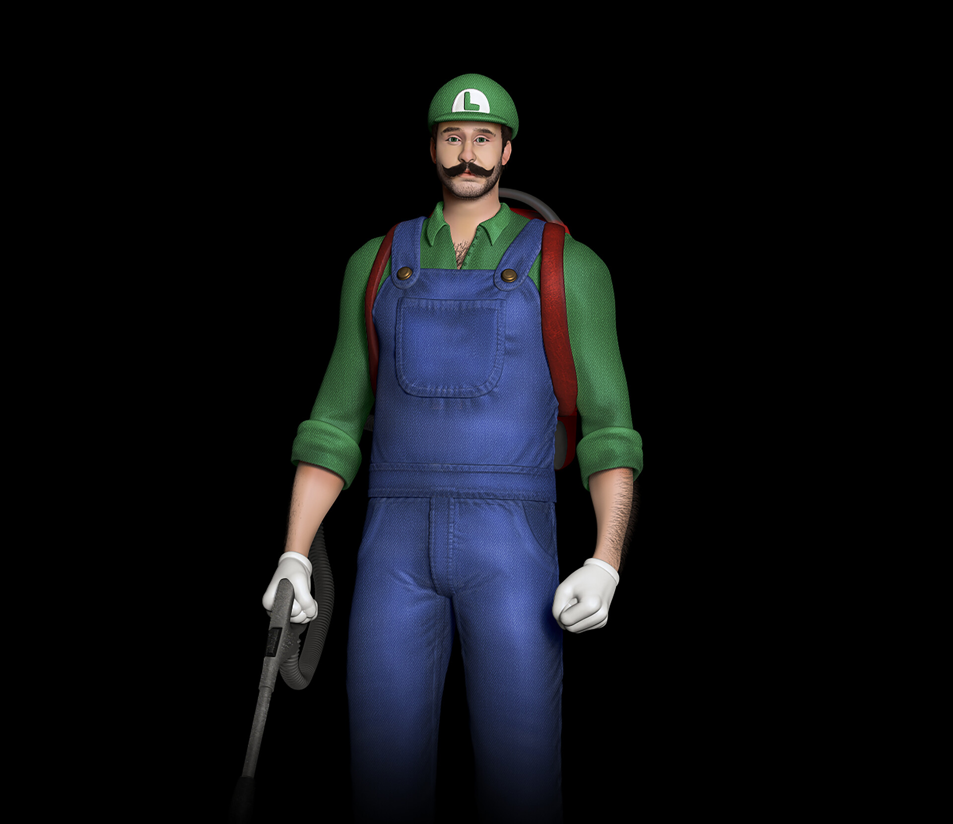 still image of charlie day dressed as luigi with a