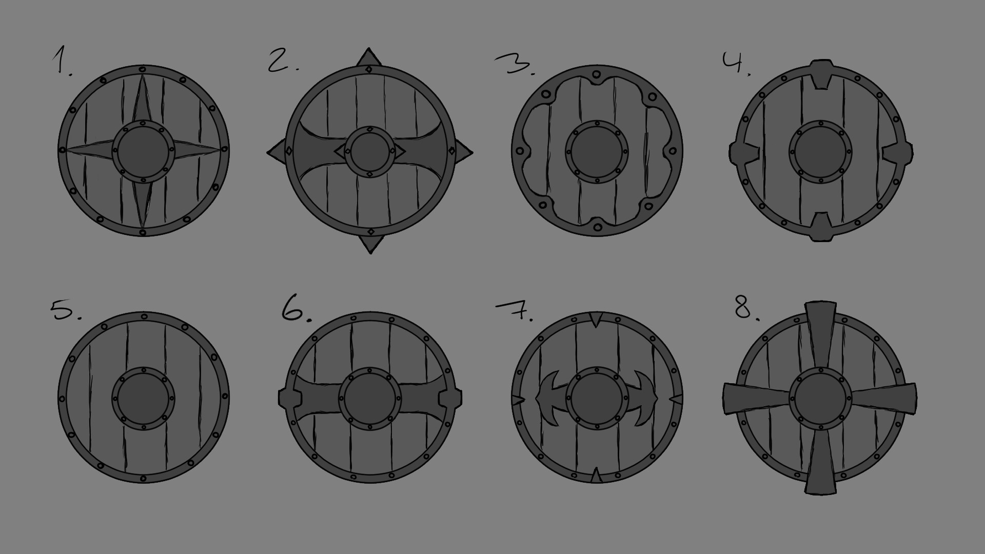 Theodor W Jensen Handpainted viking shield