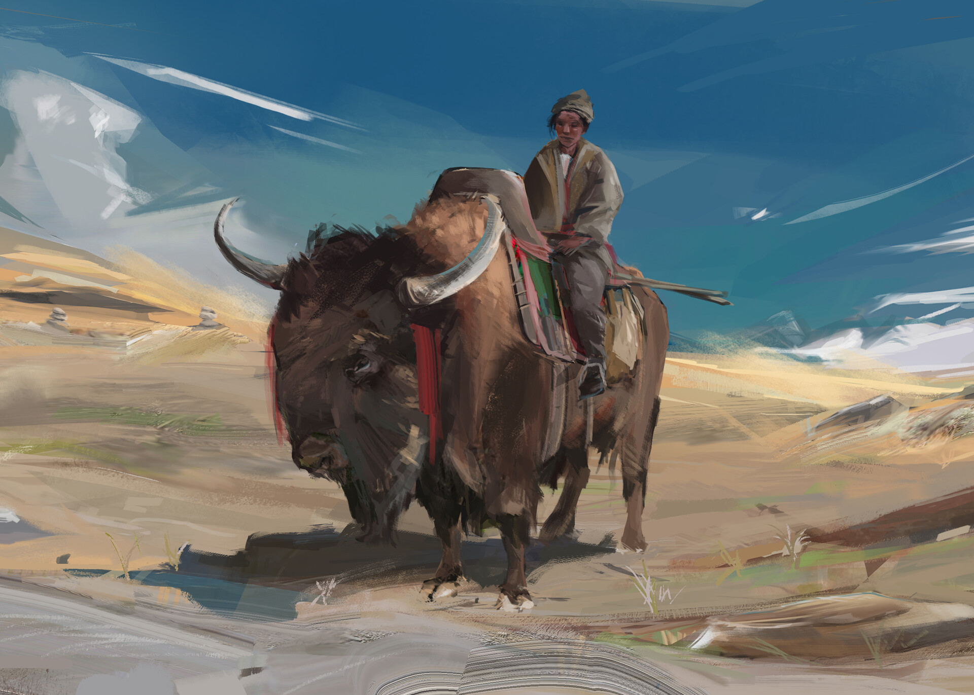 Riding Bison