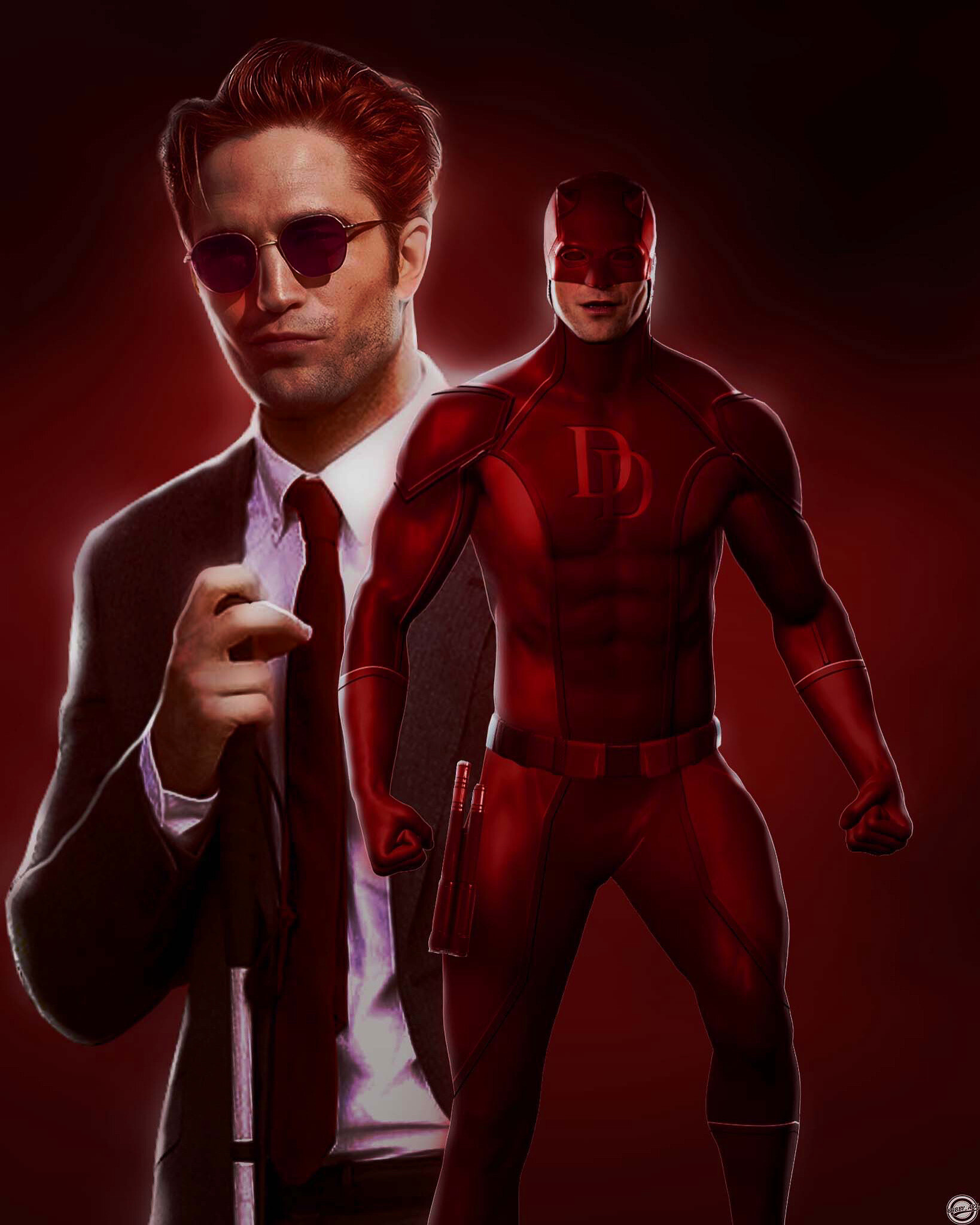 Artstation robert pattinson as daredevil matt murdock
